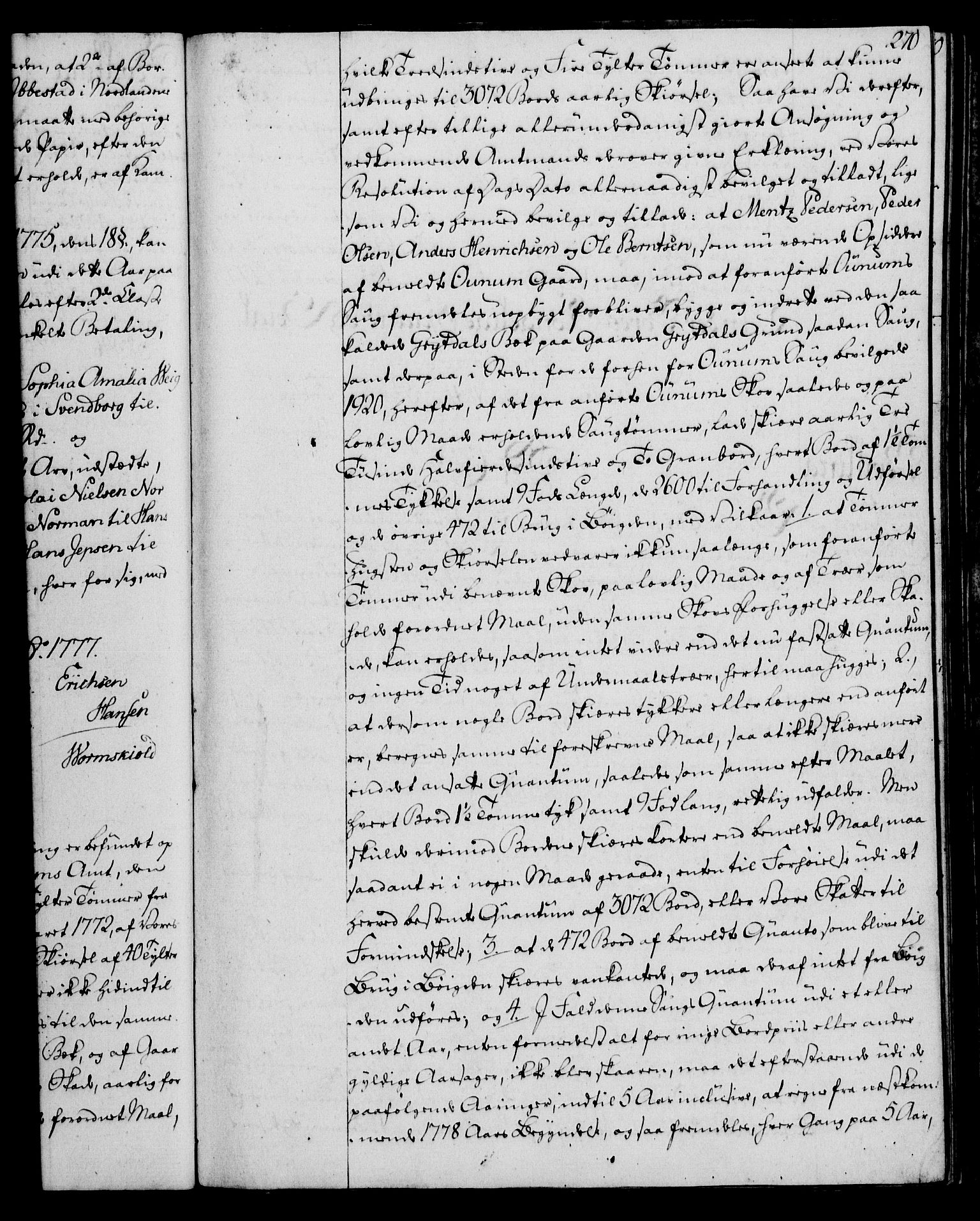 Rentekammeret, Kammerkanselliet, RA/EA-3111/G/Gg/Gga/L0010: Norsk ekspedisjonsprotokoll med register (merket RK 53.10), 1773-1778, s. 270