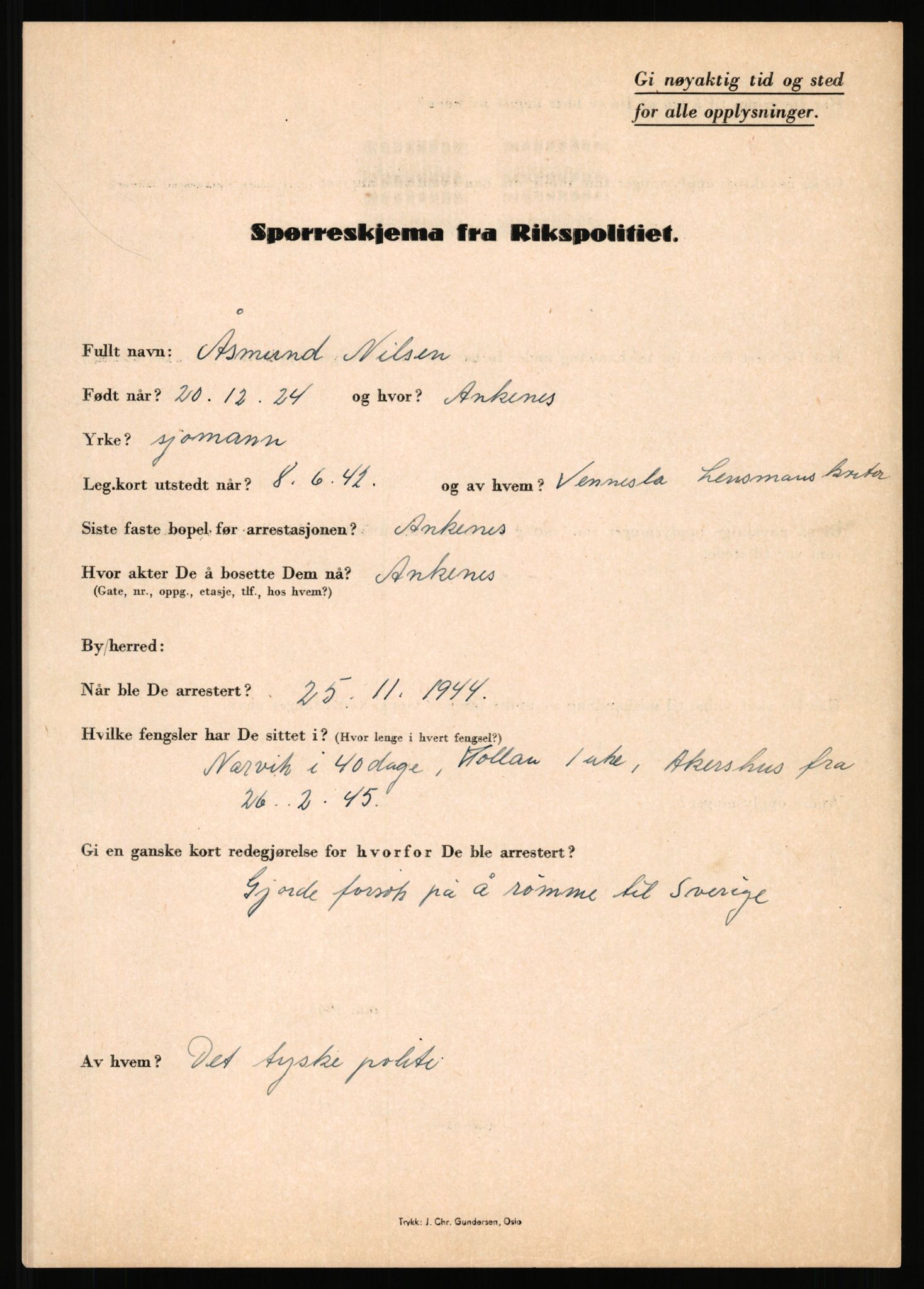 Rikspolitisjefen, AV/RA-S-1560/L/L0012: Mogensen, Øivind - Noraas, Lars, 1940-1945, s. 896