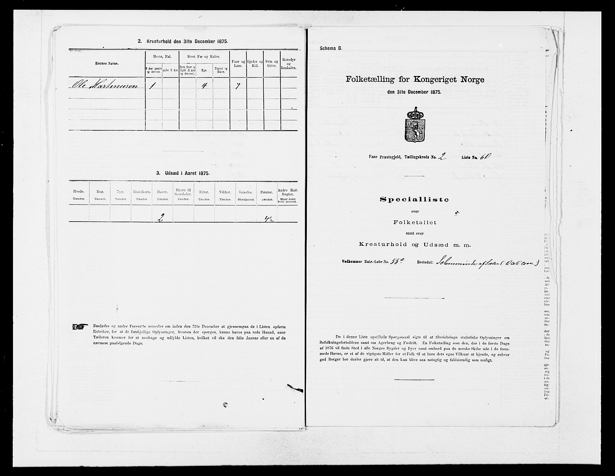 SAB, Folketelling 1875 for 1249P Fana prestegjeld, 1875, s. 272