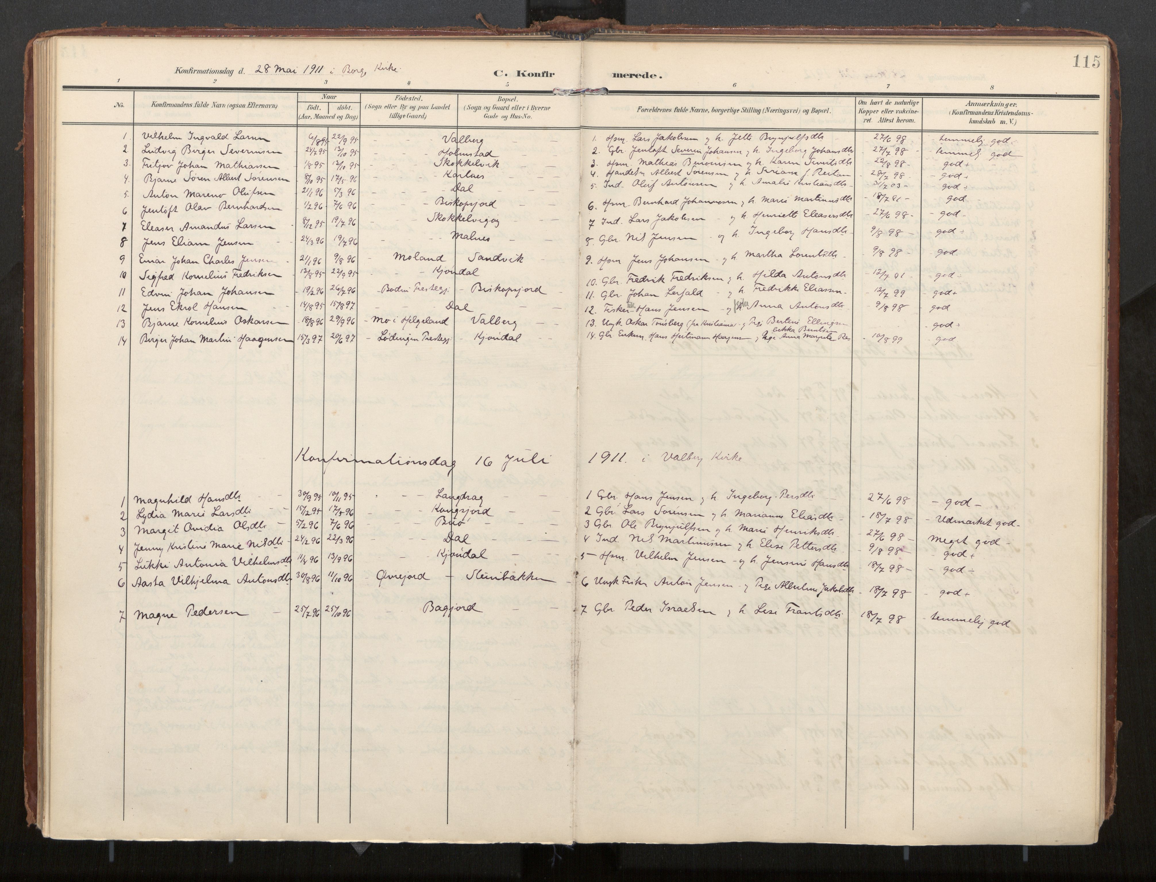 Ministerialprotokoller, klokkerbøker og fødselsregistre - Nordland, SAT/A-1459/884/L1194: Ministerialbok nr. 884A02, 1906-1937, s. 115