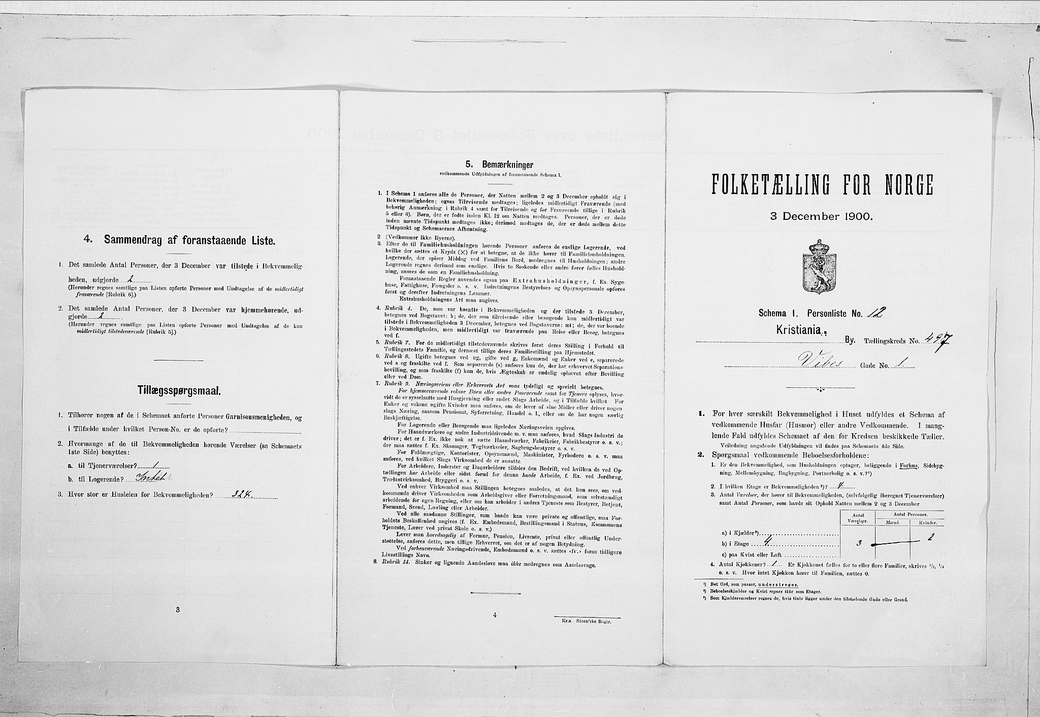 SAO, Folketelling 1900 for 0301 Kristiania kjøpstad, 1900, s. 111833