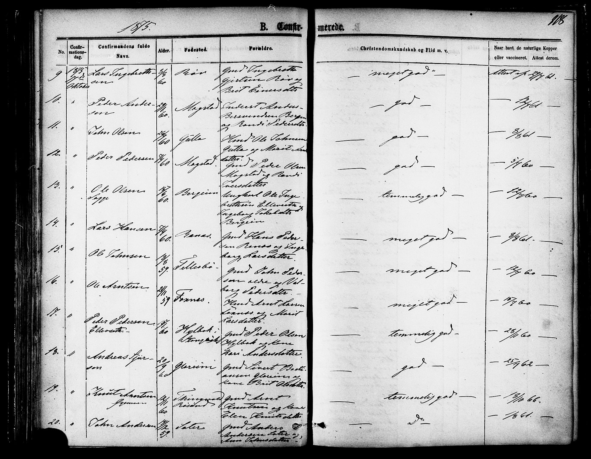 Ministerialprotokoller, klokkerbøker og fødselsregistre - Møre og Romsdal, SAT/A-1454/595/L1046: Ministerialbok nr. 595A08, 1874-1884, s. 118