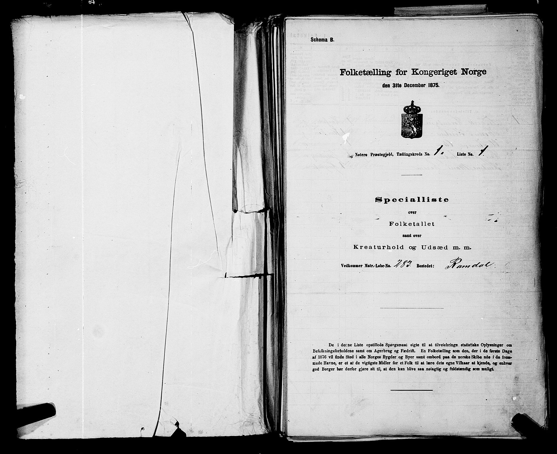 SAKO, Folketelling 1875 for 0722P Nøtterøy prestegjeld, 1875, s. 101