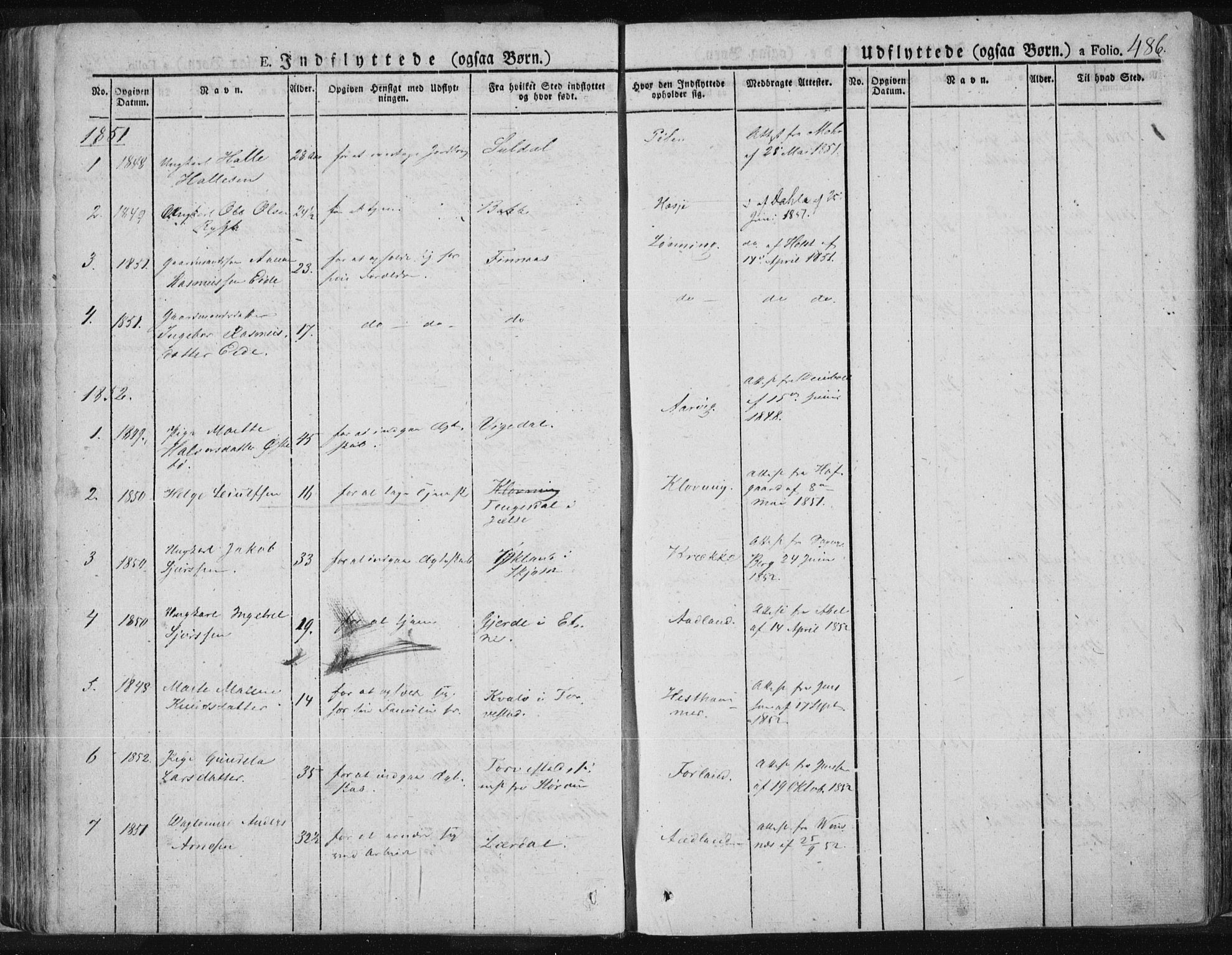 Tysvær sokneprestkontor, AV/SAST-A -101864/H/Ha/Haa/L0001: Ministerialbok nr. A 1.2, 1831-1856, s. 486