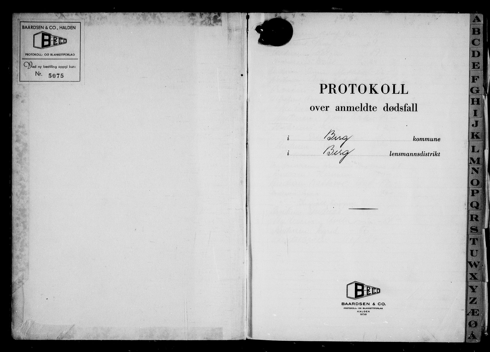 Berg lensmannskontor, AV/SAO-A-10263/H/Ha/Haa/L0009: Dødsfallsprotokoll, 1963-1966