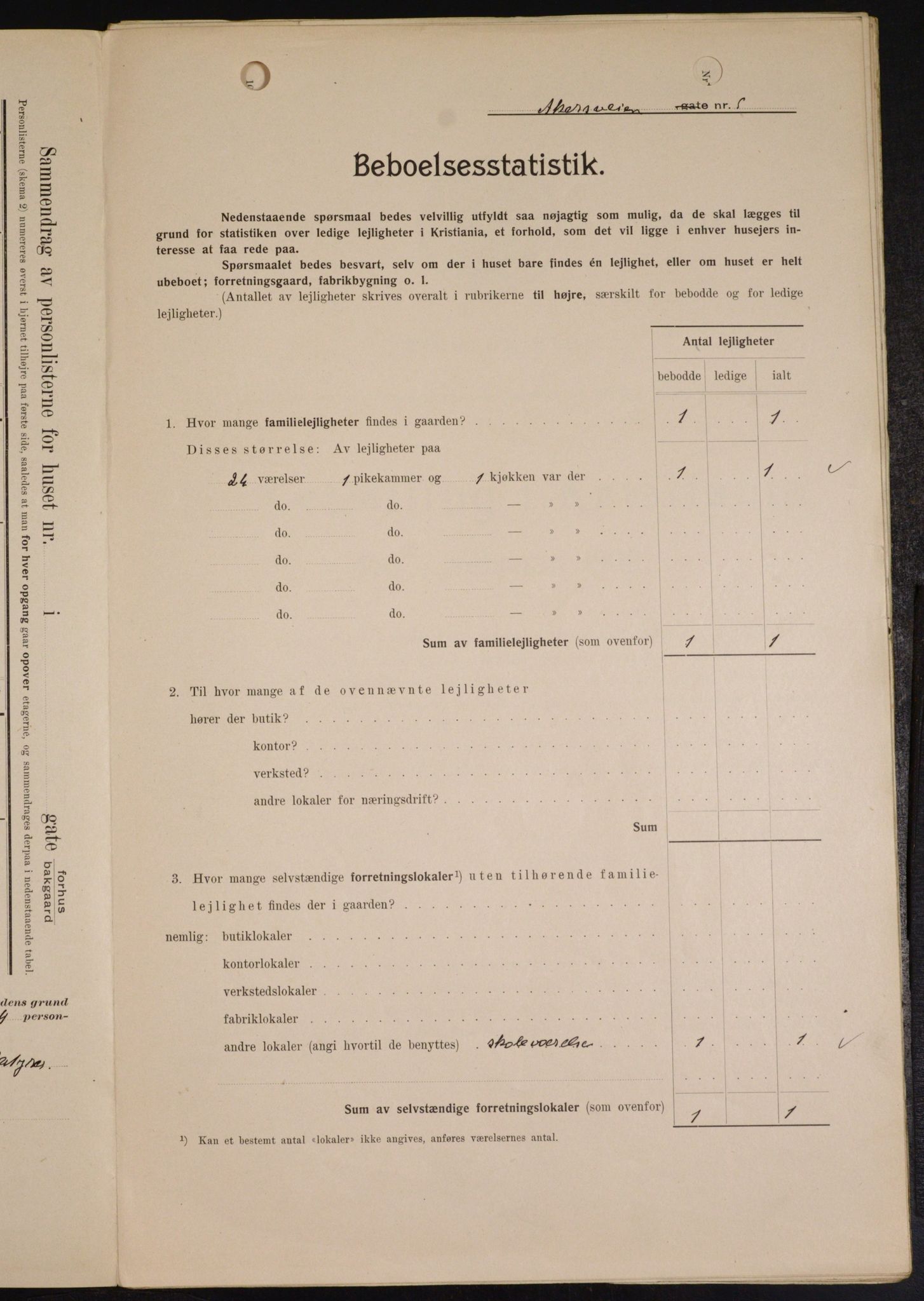 OBA, Kommunal folketelling 1.2.1909 for Kristiania kjøpstad, 1909, s. 800