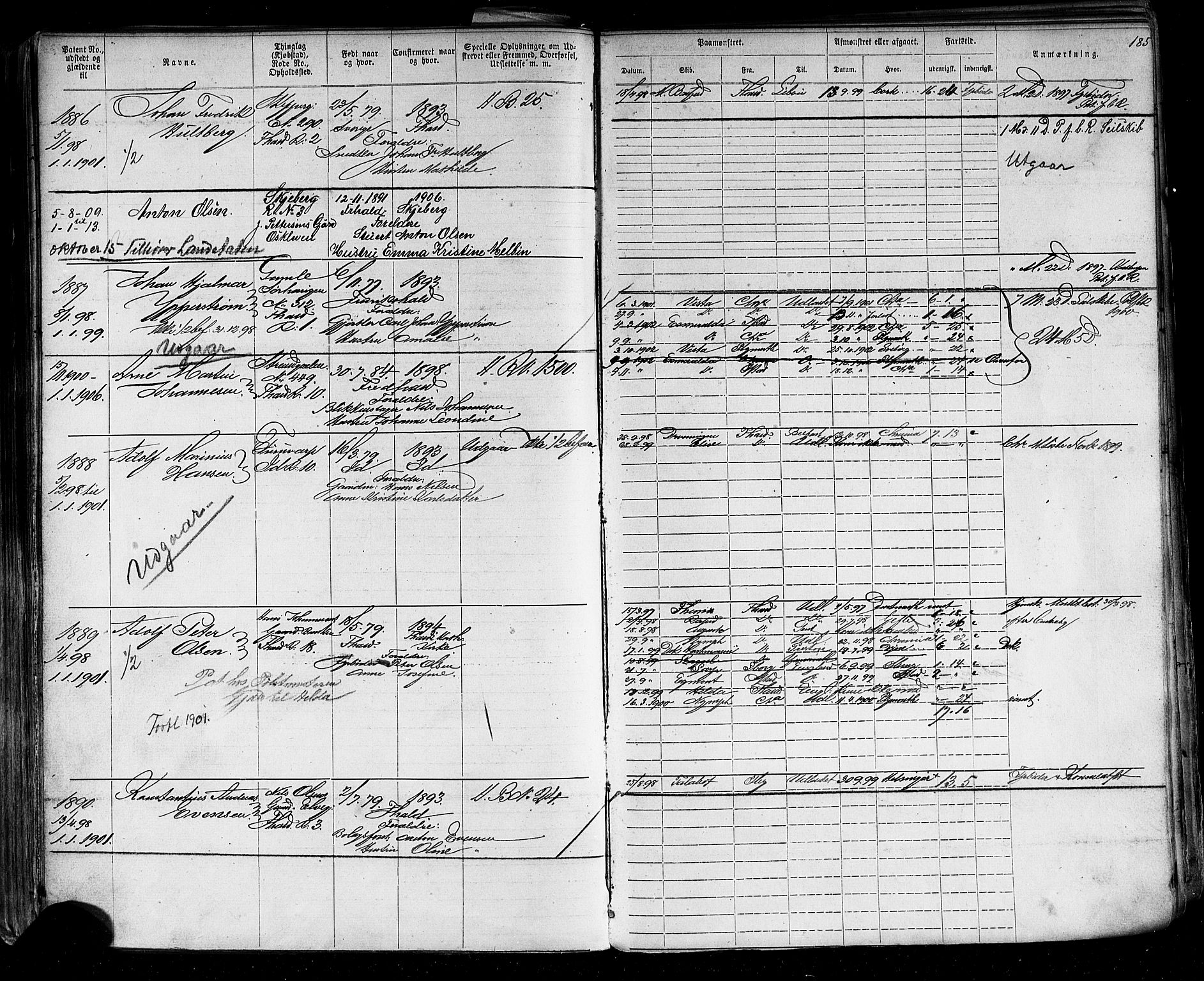 Halden mønstringskontor, AV/SAO-A-10569a/F/Fc/Fca/L0003: Annotasjonsrulle, 1875-1910, s. 198