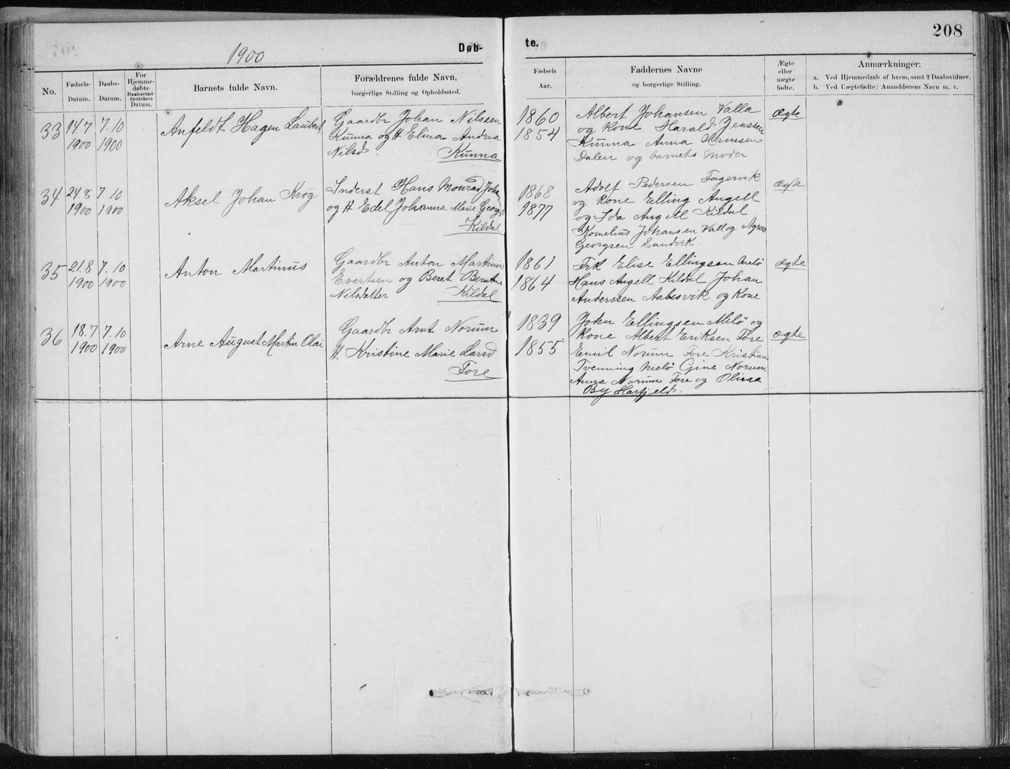 Ministerialprotokoller, klokkerbøker og fødselsregistre - Nordland, AV/SAT-A-1459/843/L0636: Klokkerbok nr. 843C05, 1884-1909, s. 208