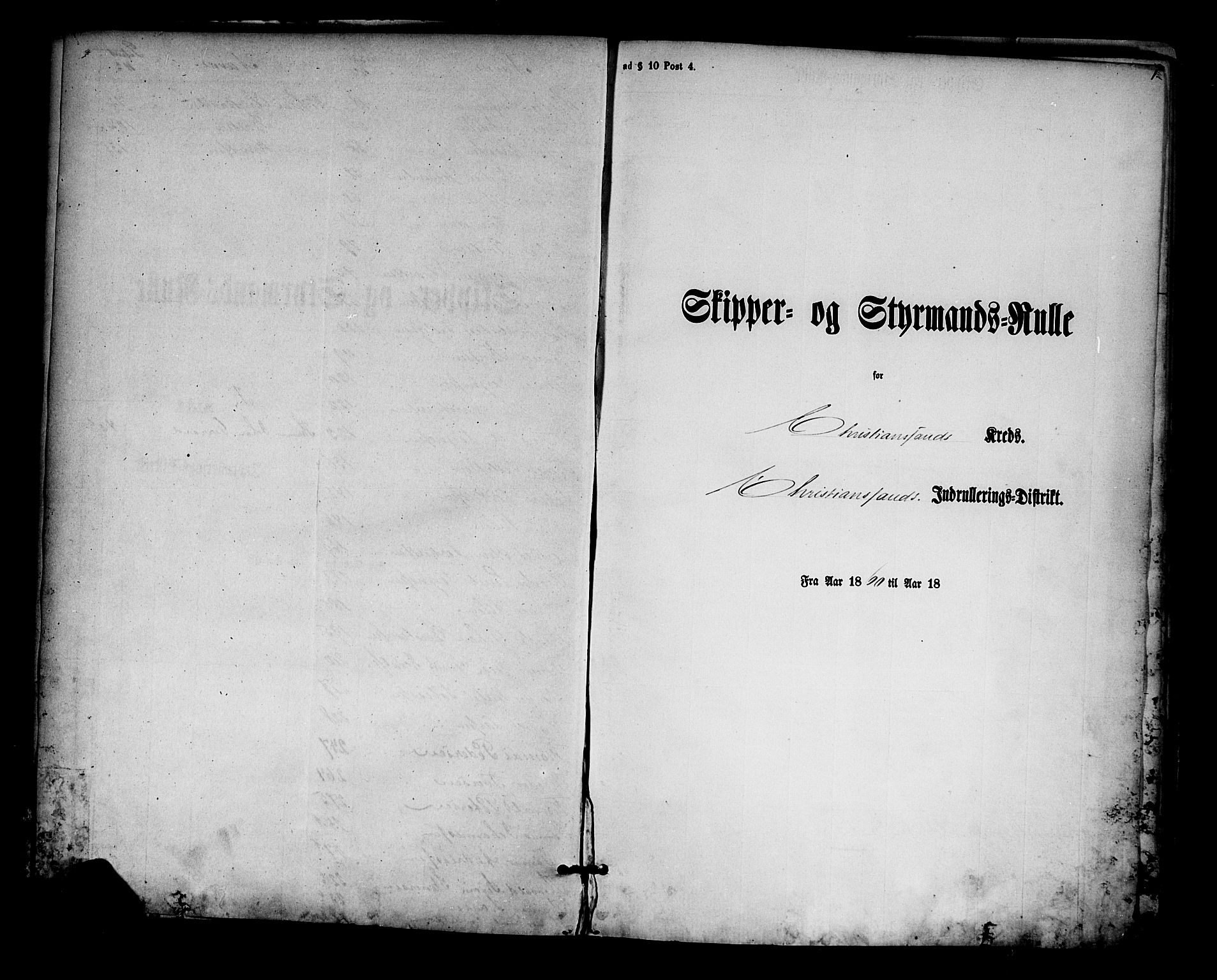 Kristiansand mønstringskrets, SAK/2031-0015/F/Fc/L0001: Skipper- og styrmannsrulle nr 1-288, med register, K-1, 1860-1870, s. 13