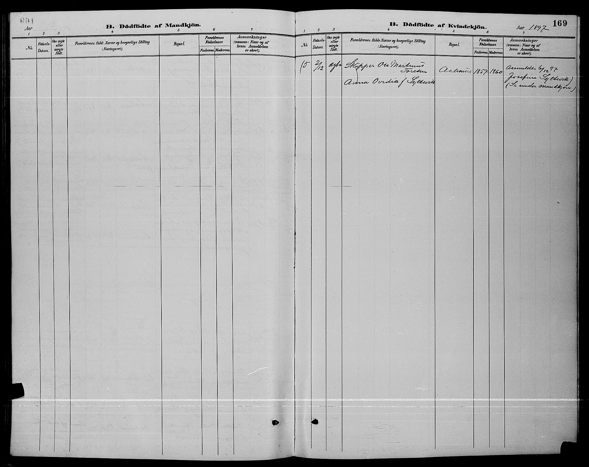 Ministerialprotokoller, klokkerbøker og fødselsregistre - Møre og Romsdal, SAT/A-1454/529/L0467: Klokkerbok nr. 529C04, 1889-1897, s. 169