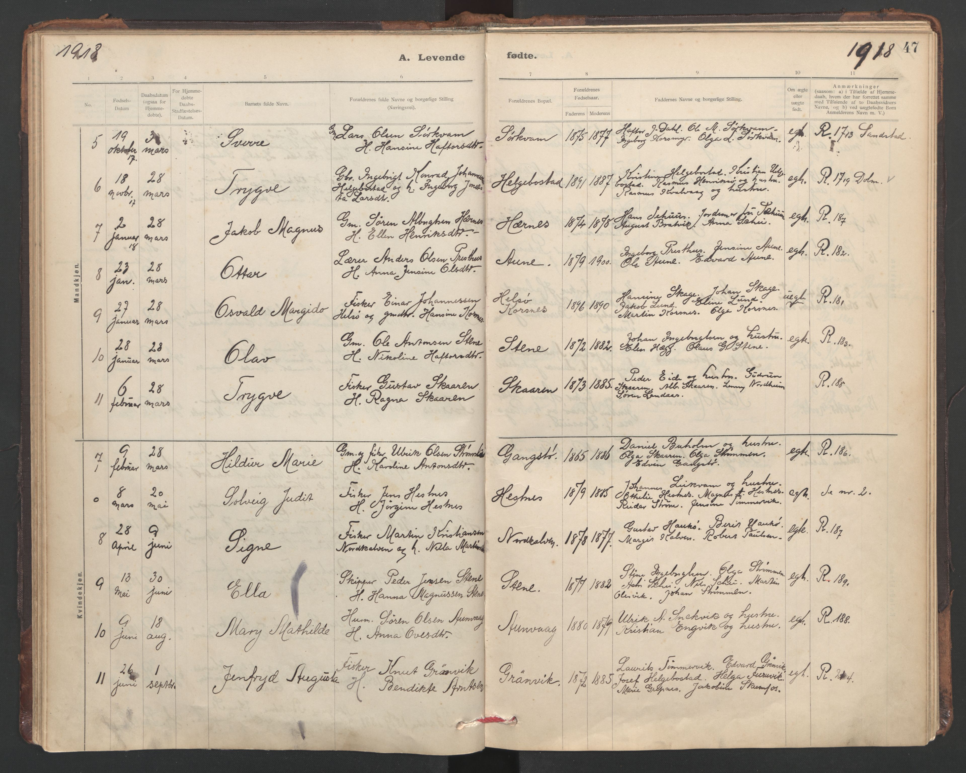 Ministerialprotokoller, klokkerbøker og fødselsregistre - Sør-Trøndelag, AV/SAT-A-1456/635/L0552: Ministerialbok nr. 635A02, 1899-1919, s. 47