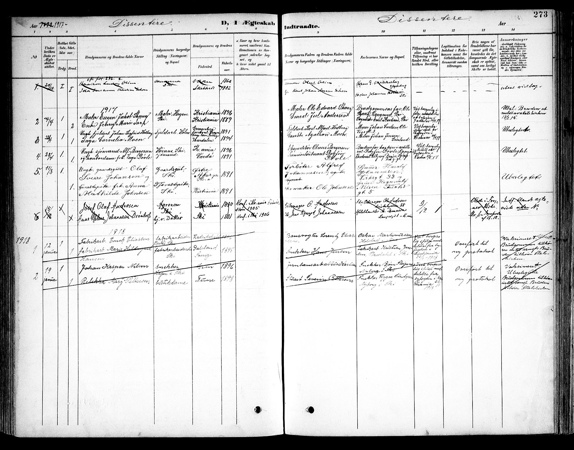 Kråkstad prestekontor Kirkebøker, AV/SAO-A-10125a/F/Fb/L0002: Ministerialbok nr. II 2, 1893-1917, s. 273