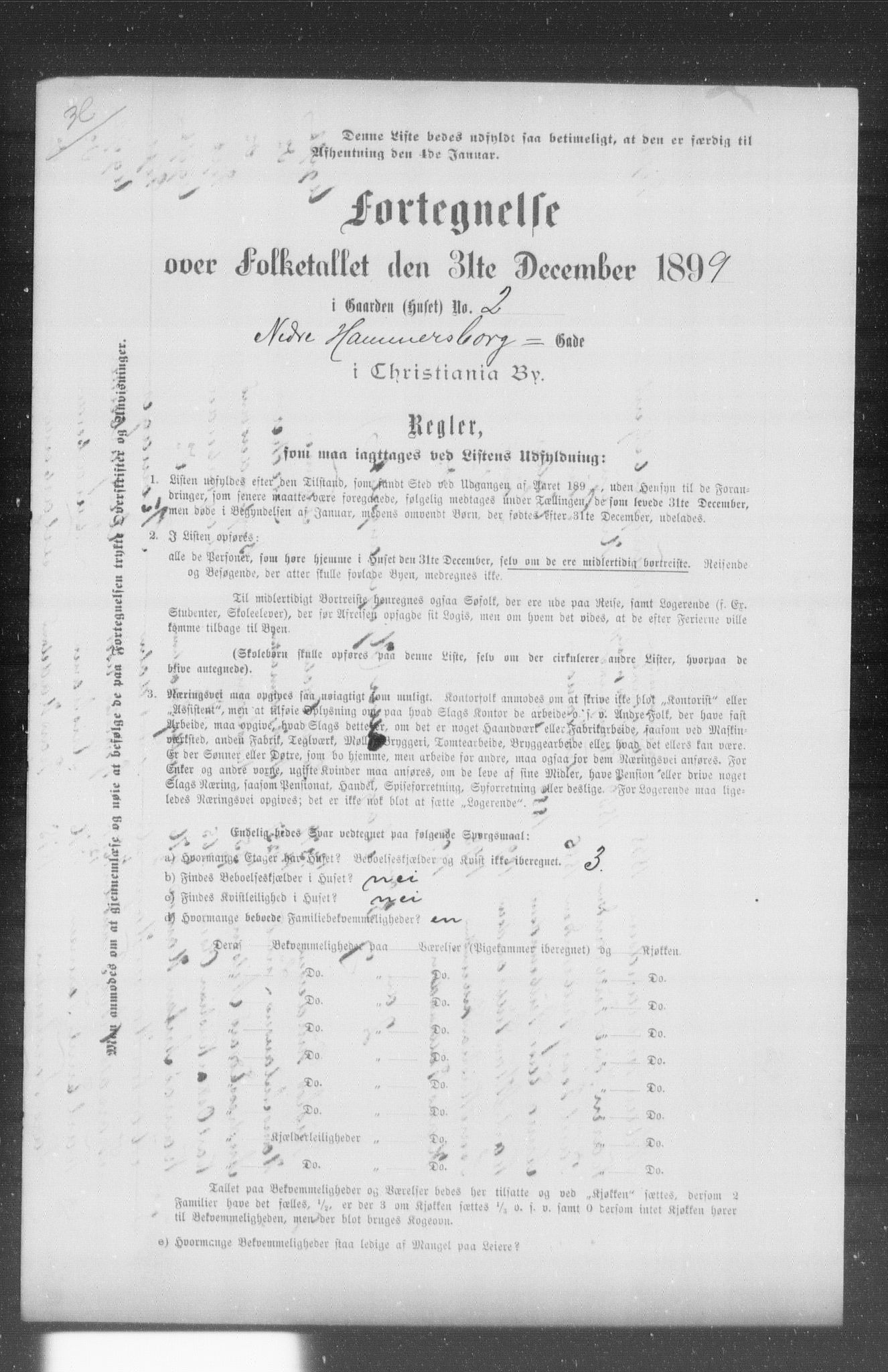 OBA, Kommunal folketelling 31.12.1899 for Kristiania kjøpstad, 1899, s. 8986