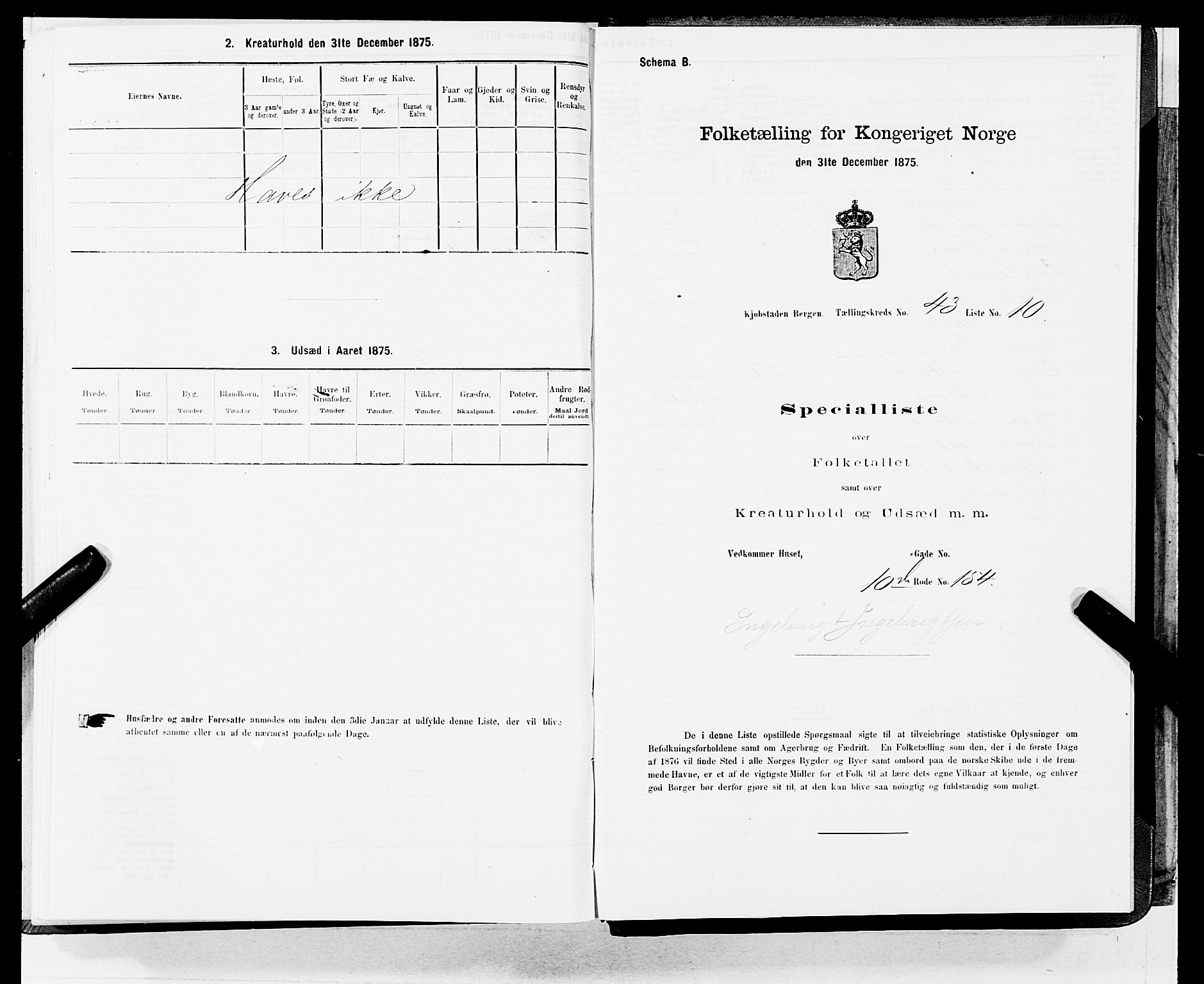SAB, Folketelling 1875 for 1301 Bergen kjøpstad, 1875, s. 2244