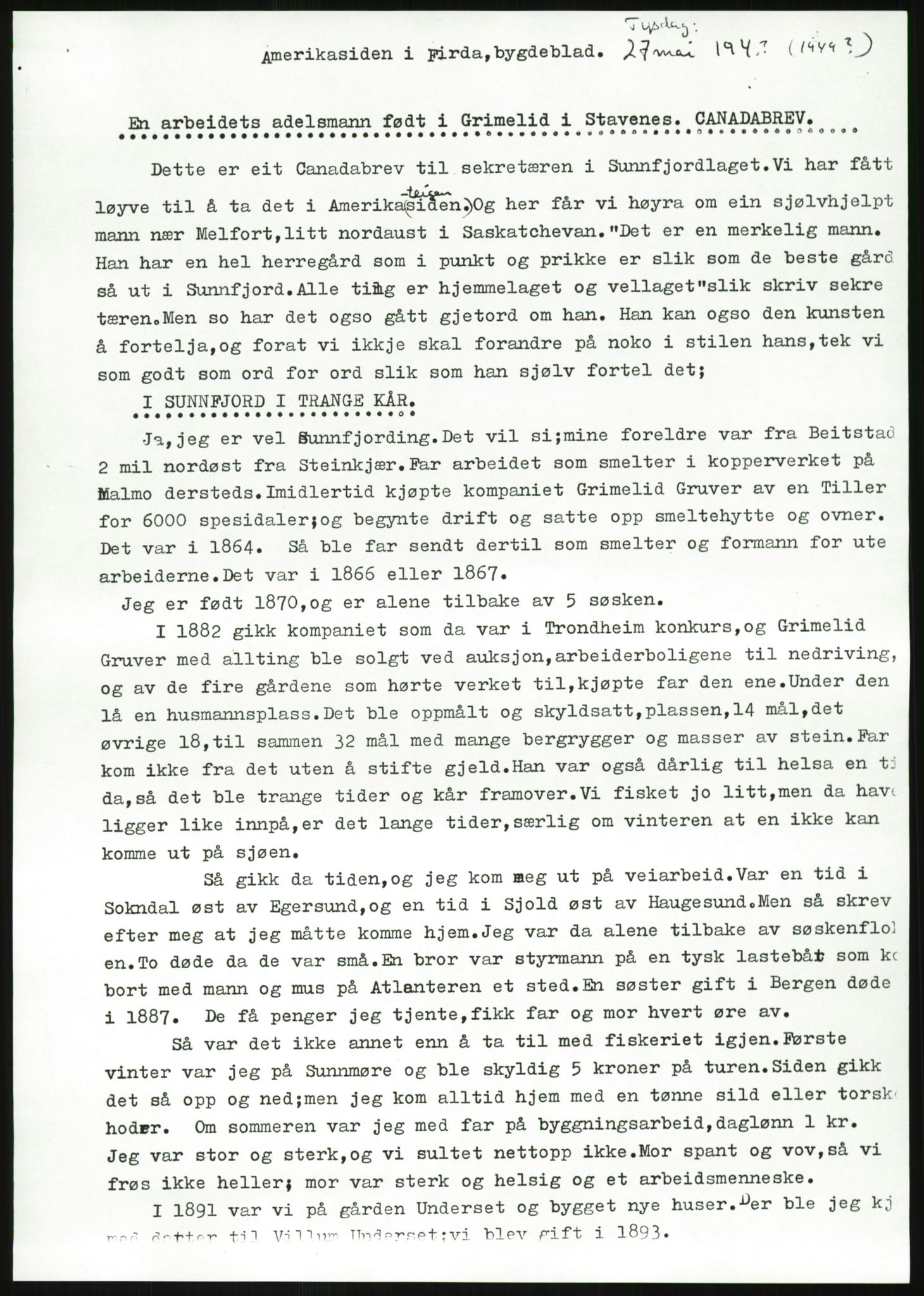 Samlinger til kildeutgivelse, Amerikabrevene, AV/RA-EA-4057/F/L0027: Innlån fra Aust-Agder: Dannevig - Valsgård, 1838-1914, s. 721