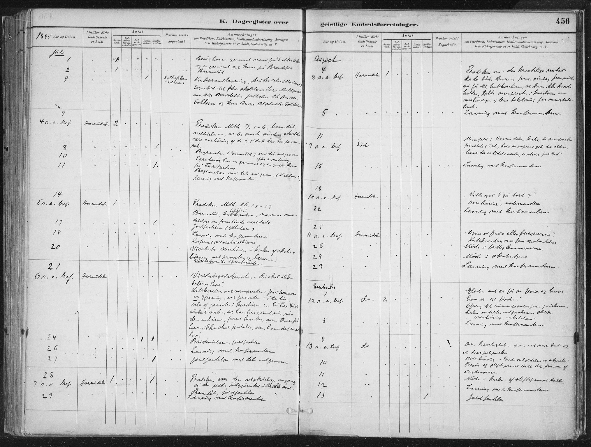 Hornindal sokneprestembete, AV/SAB-A-82401/H/Haa/Haaa/L0003/0002: Ministerialbok nr. A 3B, 1885-1917, s. 456