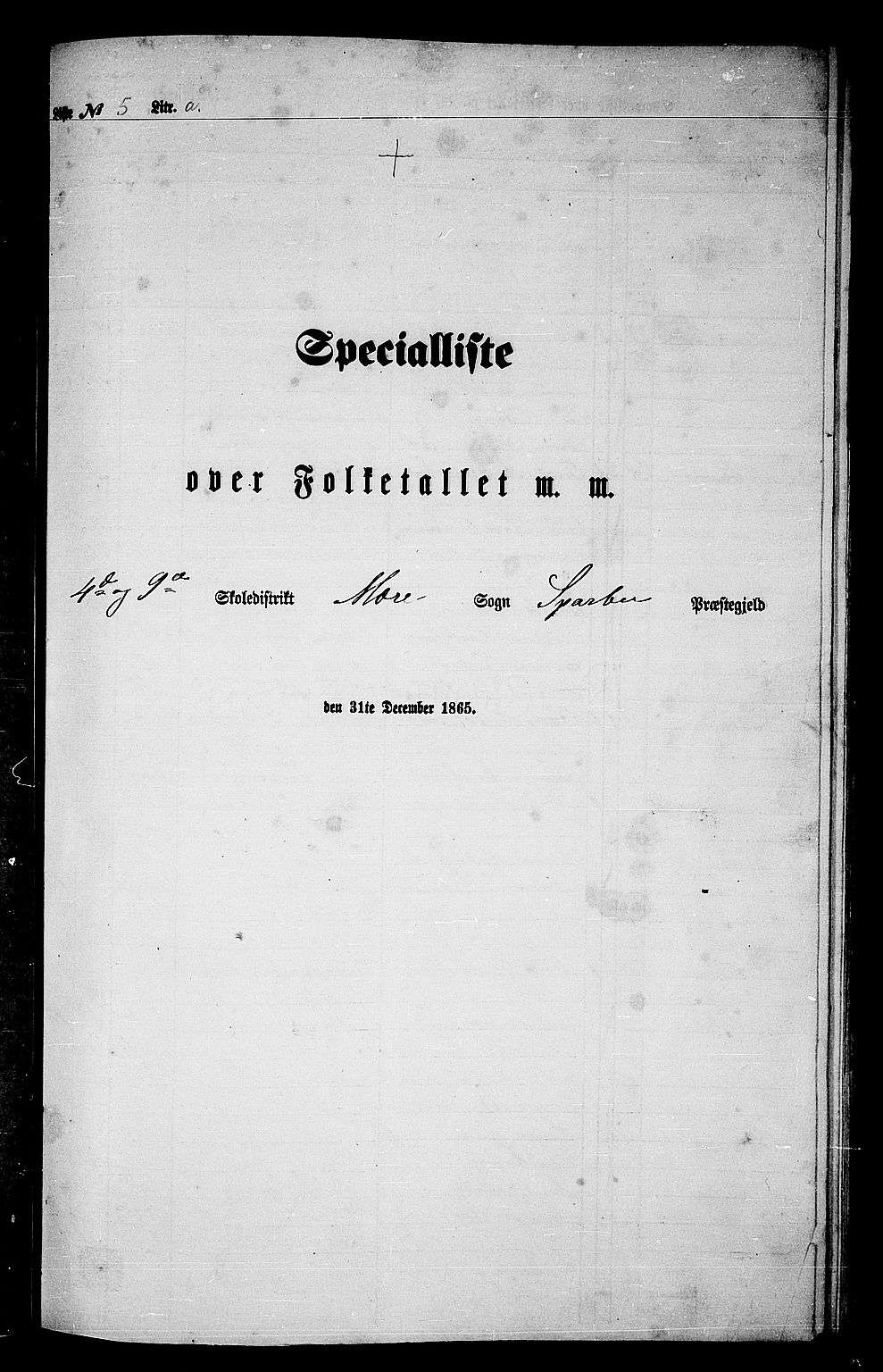 RA, Folketelling 1865 for 1731P Sparbu prestegjeld, 1865, s. 100