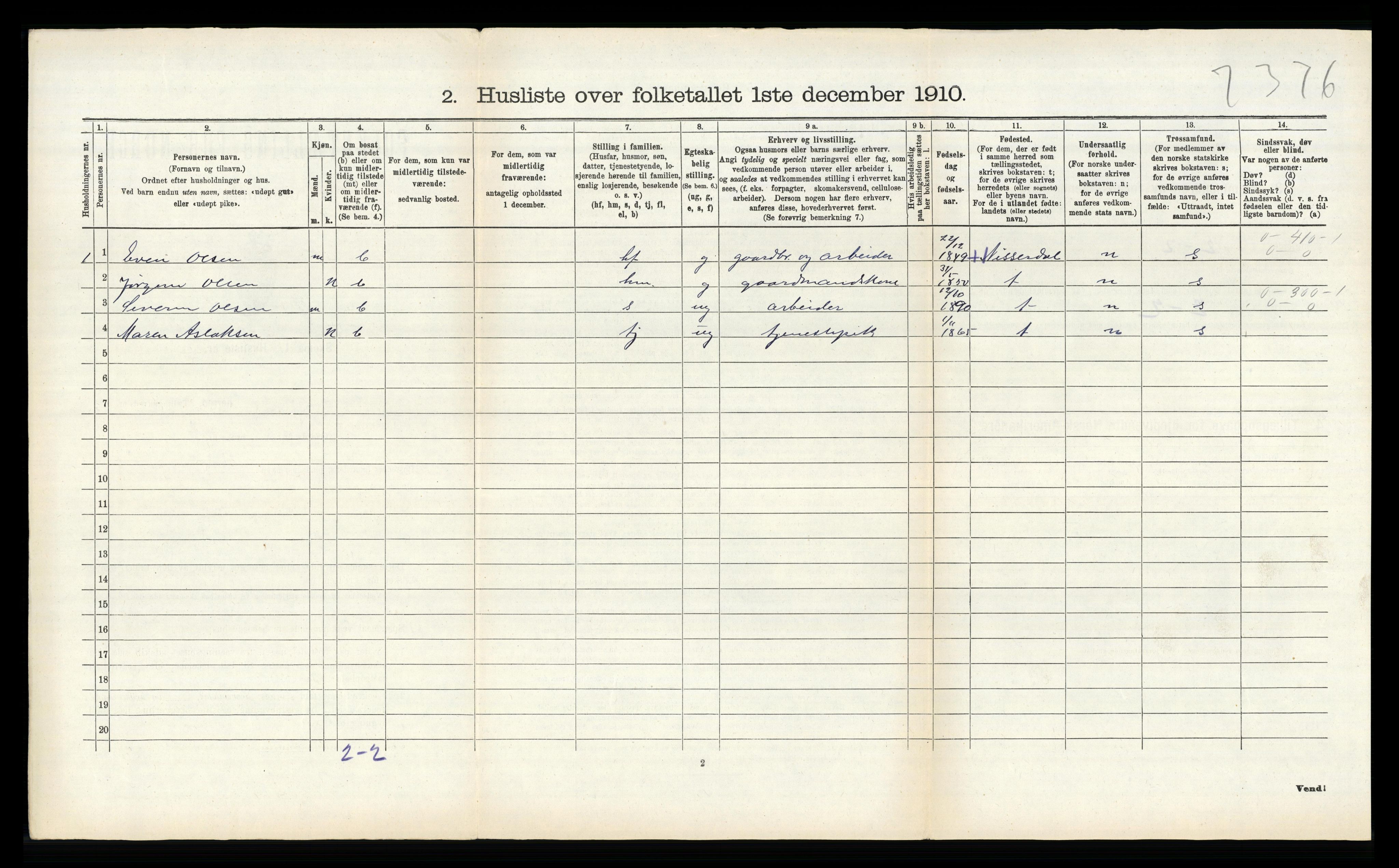 RA, Folketelling 1910 for 0913 Søndeled herred, 1910, s. 657