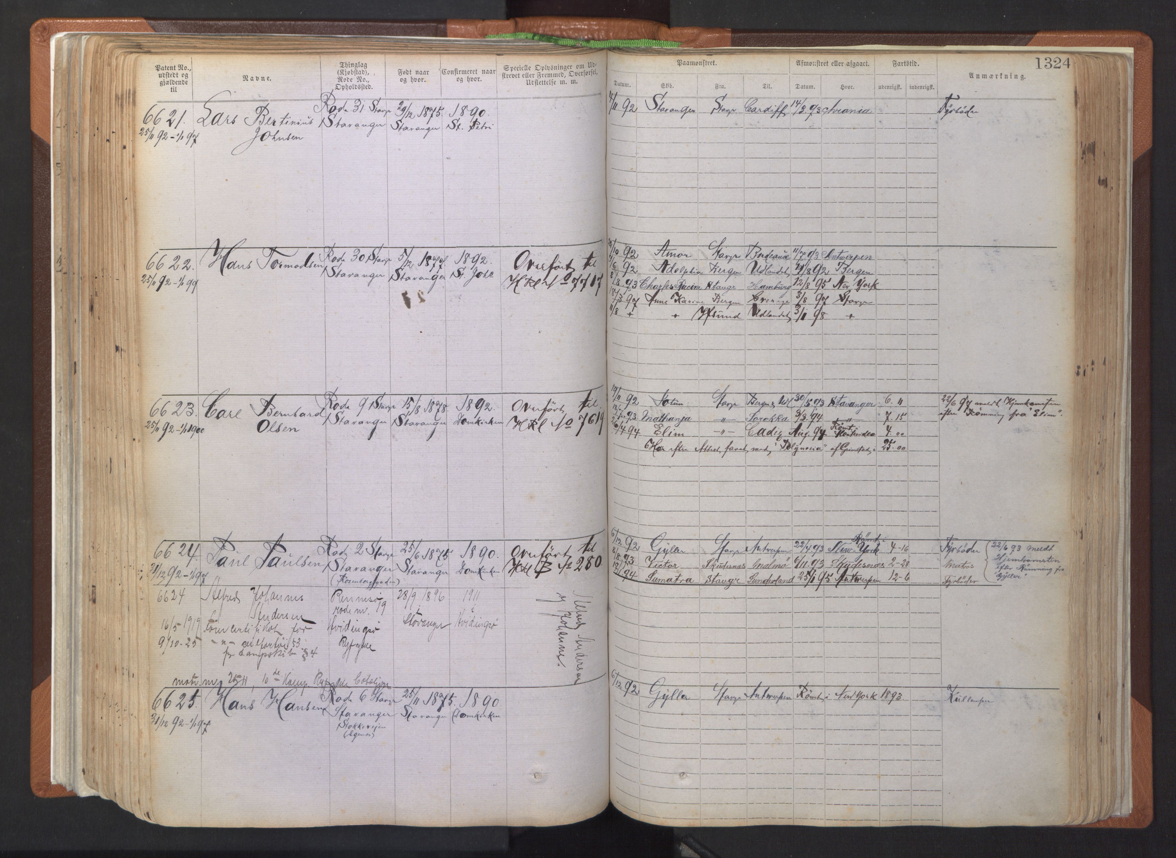 Stavanger sjømannskontor, AV/SAST-A-102006/F/Ff/L0007: Annotasjonsrulle, patentnr. 5506-7180, 1887-1900, s. 229