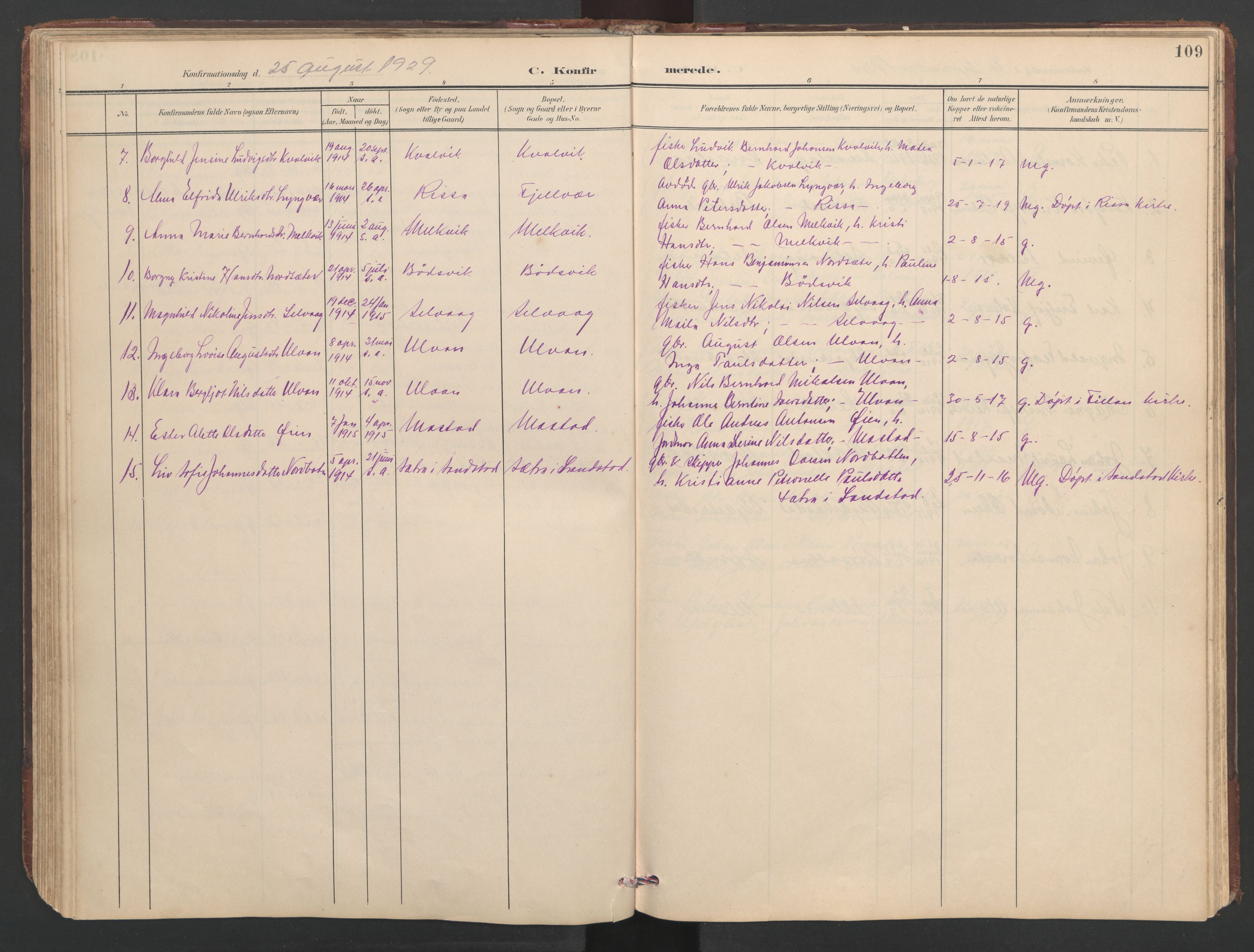 Ministerialprotokoller, klokkerbøker og fødselsregistre - Sør-Trøndelag, SAT/A-1456/638/L0571: Klokkerbok nr. 638C03, 1901-1930, s. 109