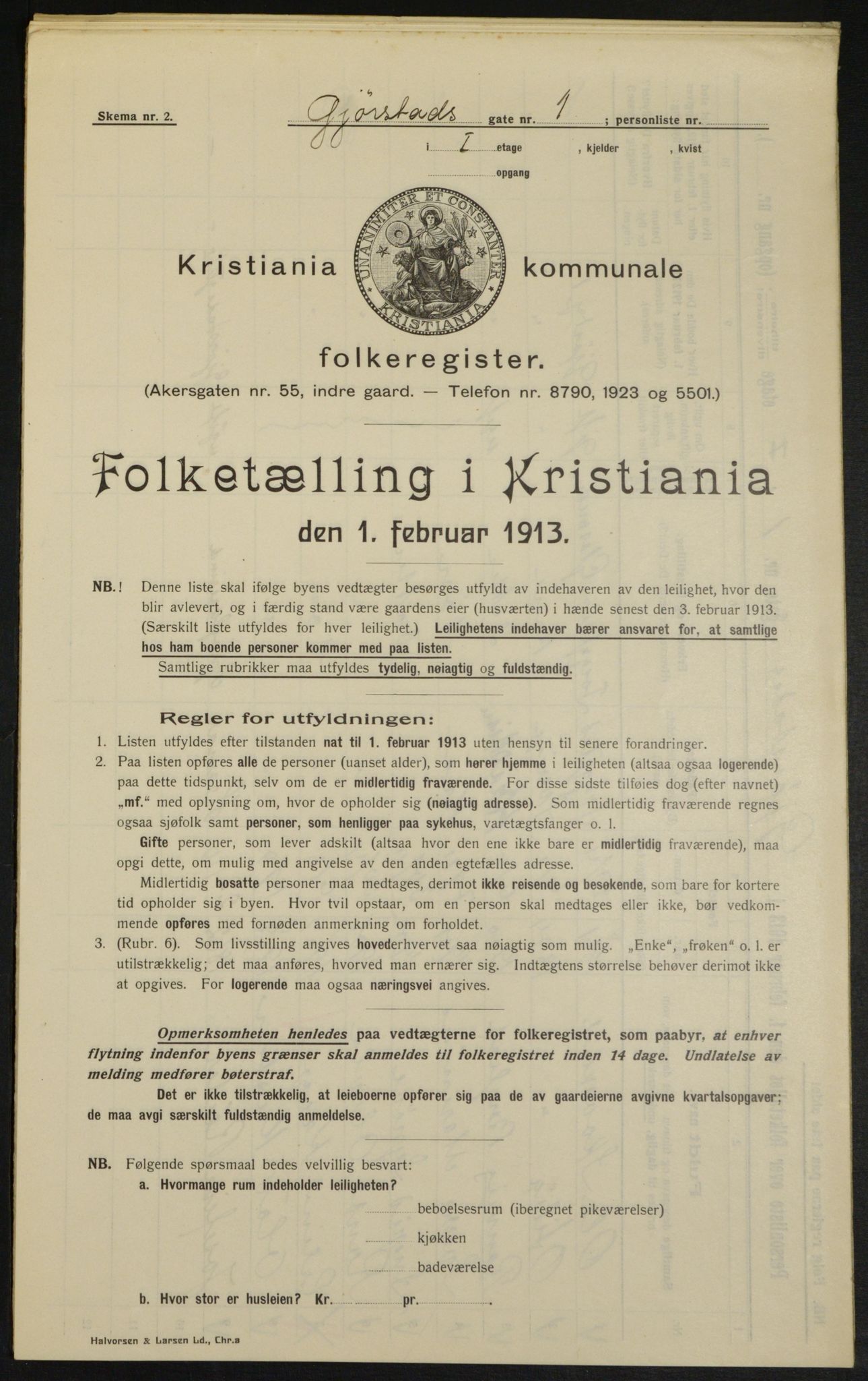 OBA, Kommunal folketelling 1.2.1913 for Kristiania, 1913, s. 29392