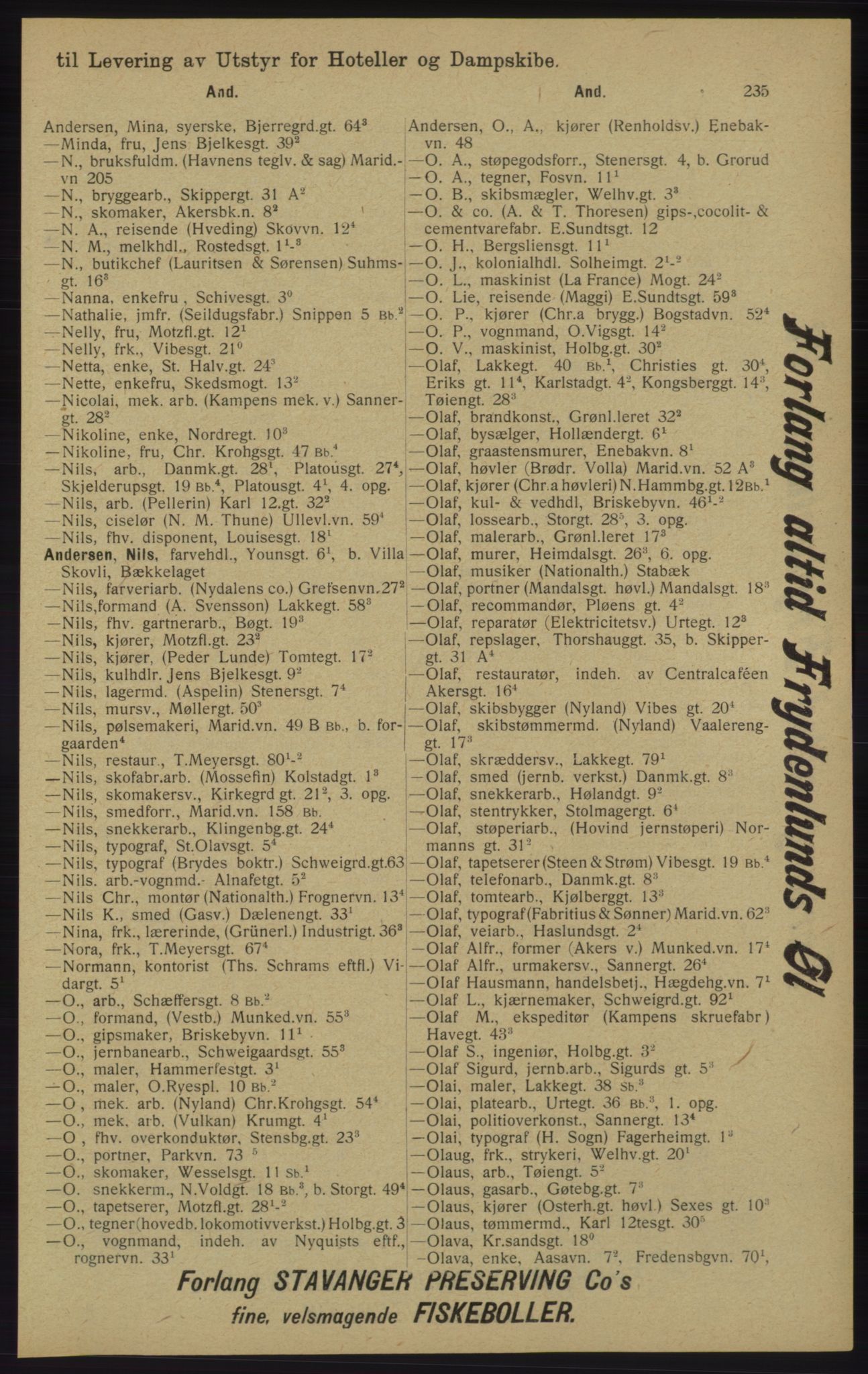 Kristiania/Oslo adressebok, PUBL/-, 1913, s. 245