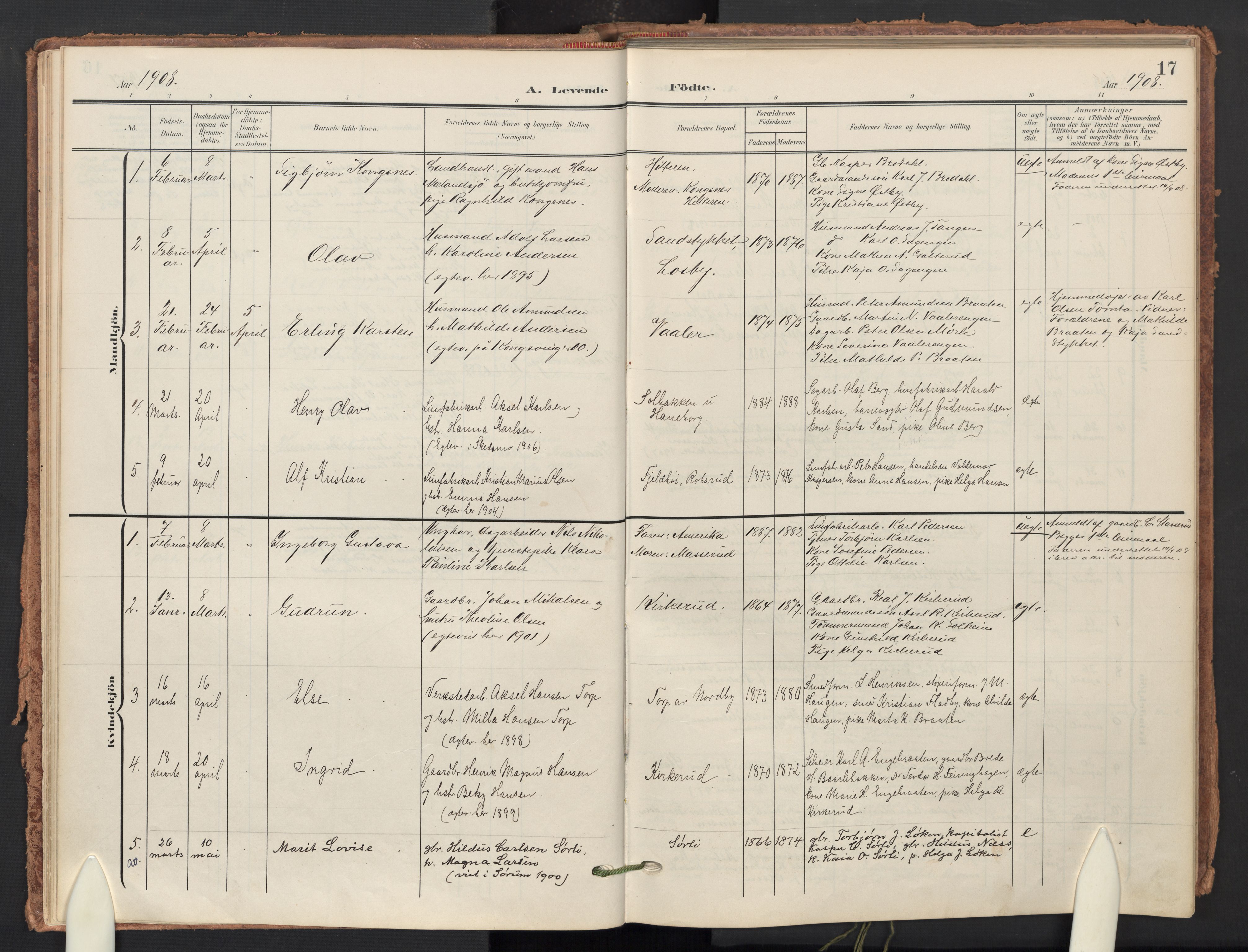 Skedsmo prestekontor Kirkebøker, AV/SAO-A-10033a/F/Fb/L0002: Ministerialbok nr. II 2, 1902-1921, s. 17