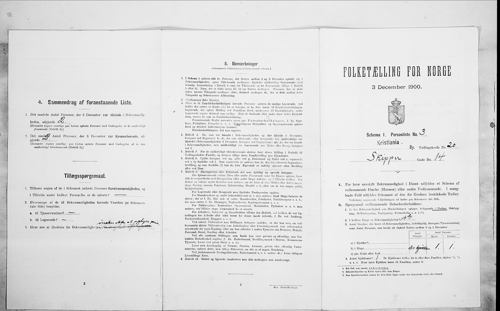 SAO, Folketelling 1900 for 0301 Kristiania kjøpstad, 1900, s. 84944