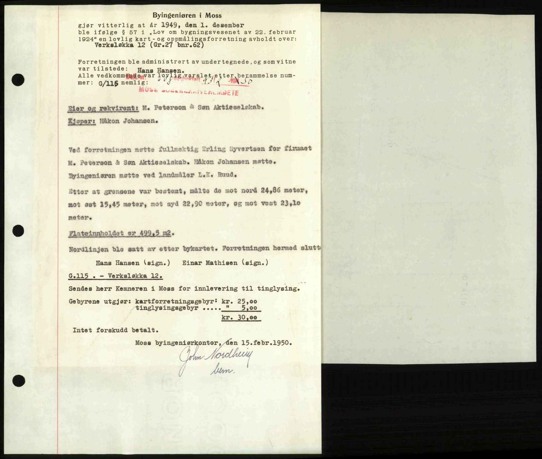 Moss sorenskriveri, SAO/A-10168: Pantebok nr. A25, 1950-1950, Dagboknr: 608/1950