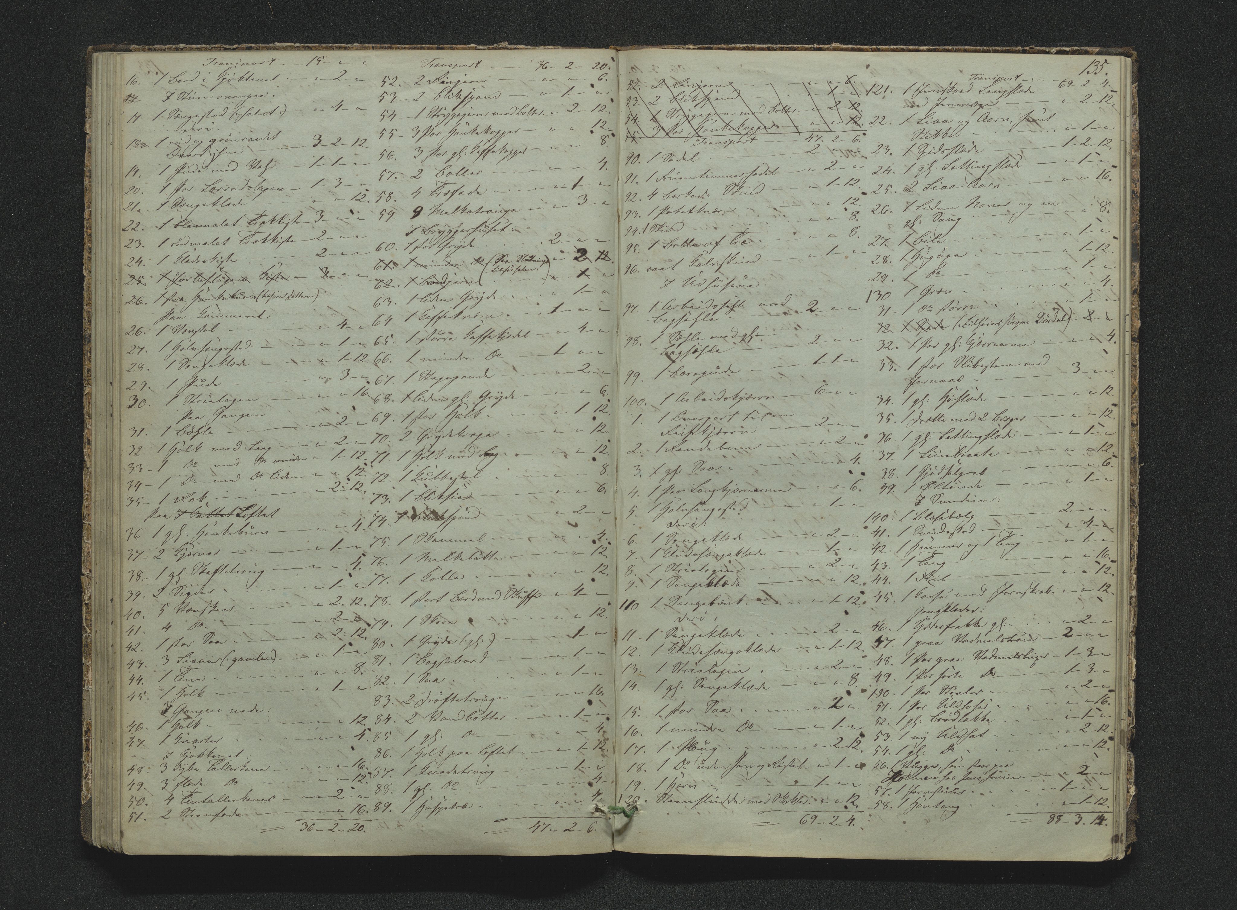 Bamble sorenskriveri, AV/SAKO-A-214/H/Hb/Hbb/Hbbb/L0001/0002: Skifteregisteringsprotokoll  / Skifteregisteringsprotokoll 2, 1847-1868, s. 134-135