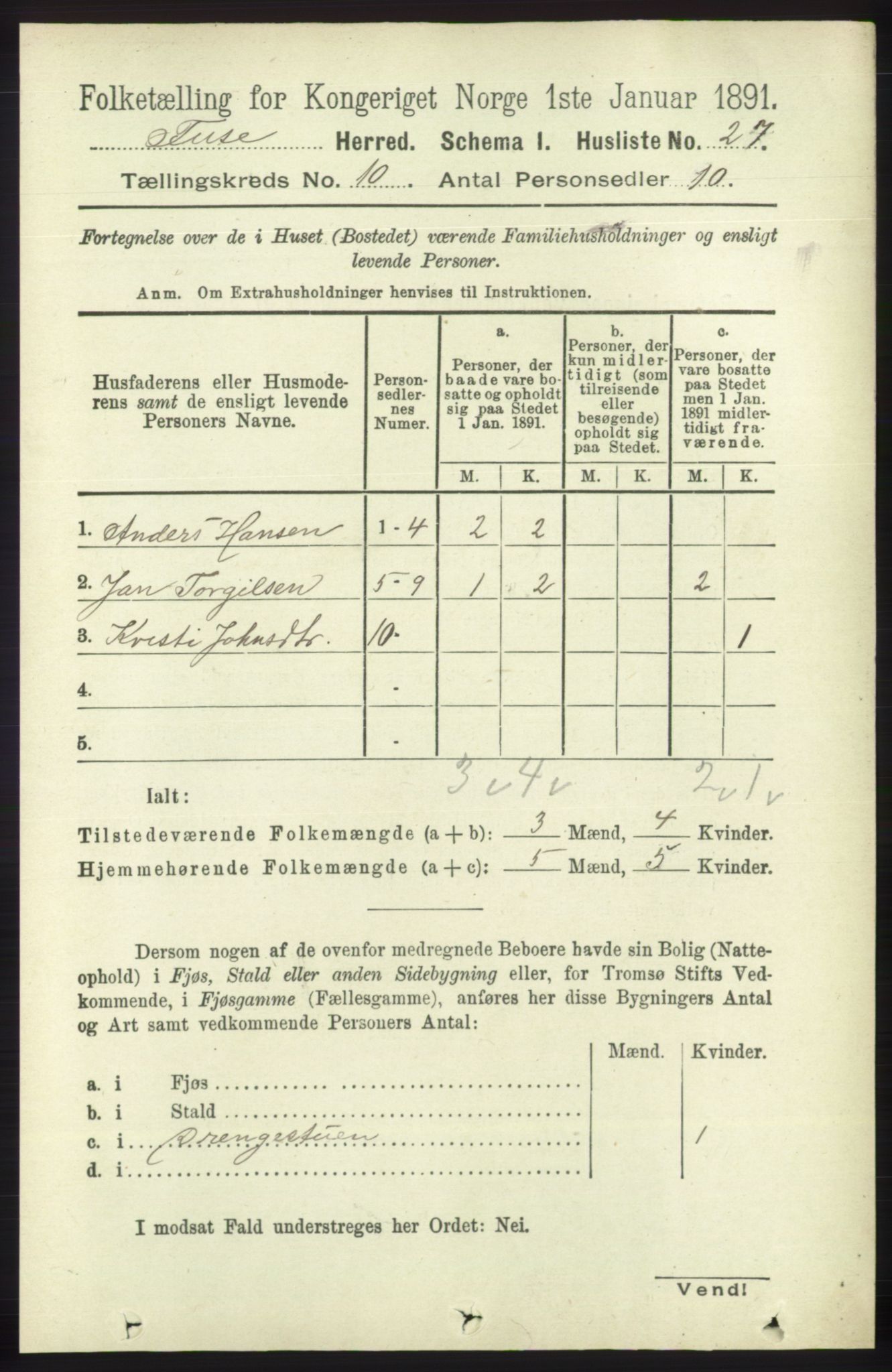 RA, Folketelling 1891 for 1241 Fusa herred, 1891, s. 1913