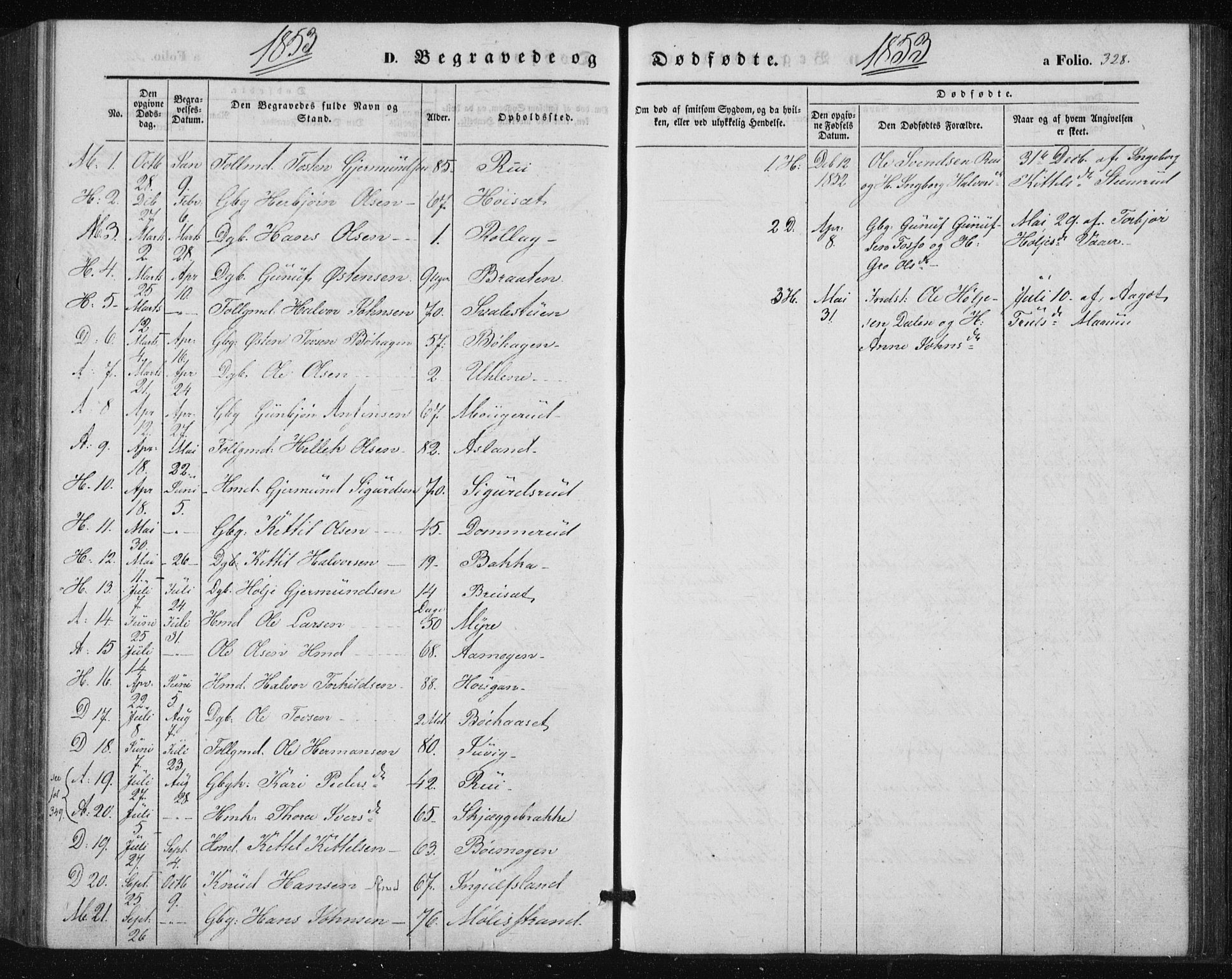 Tinn kirkebøker, AV/SAKO-A-308/F/Fa/L0005: Ministerialbok nr. I 5, 1844-1856, s. 328