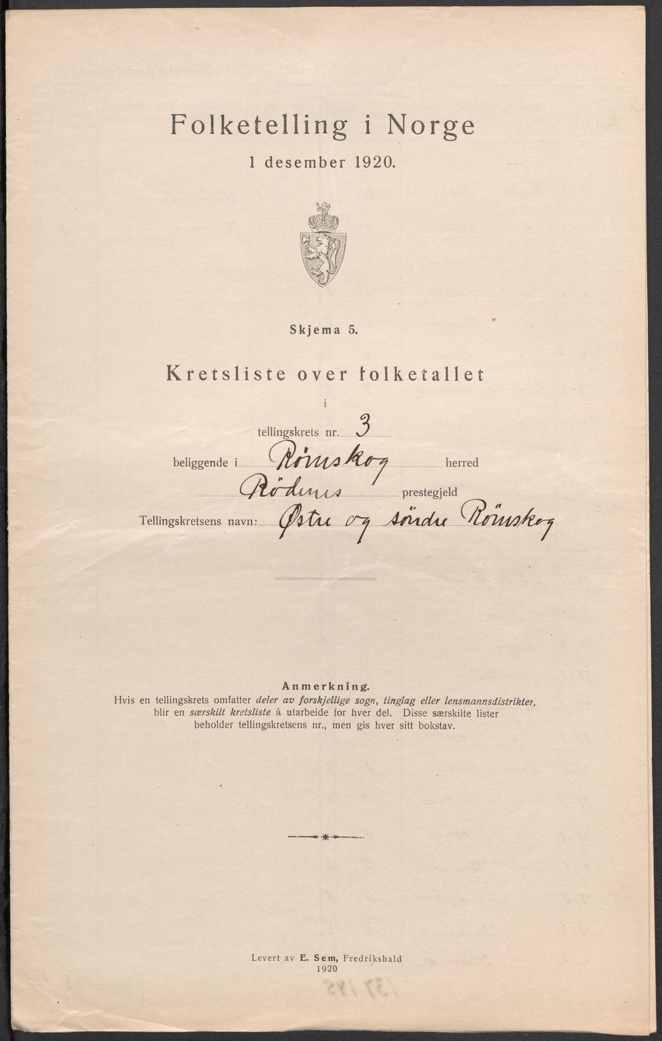 SAO, Folketelling 1920 for 0121 Rømskog herred, 1920, s. 10