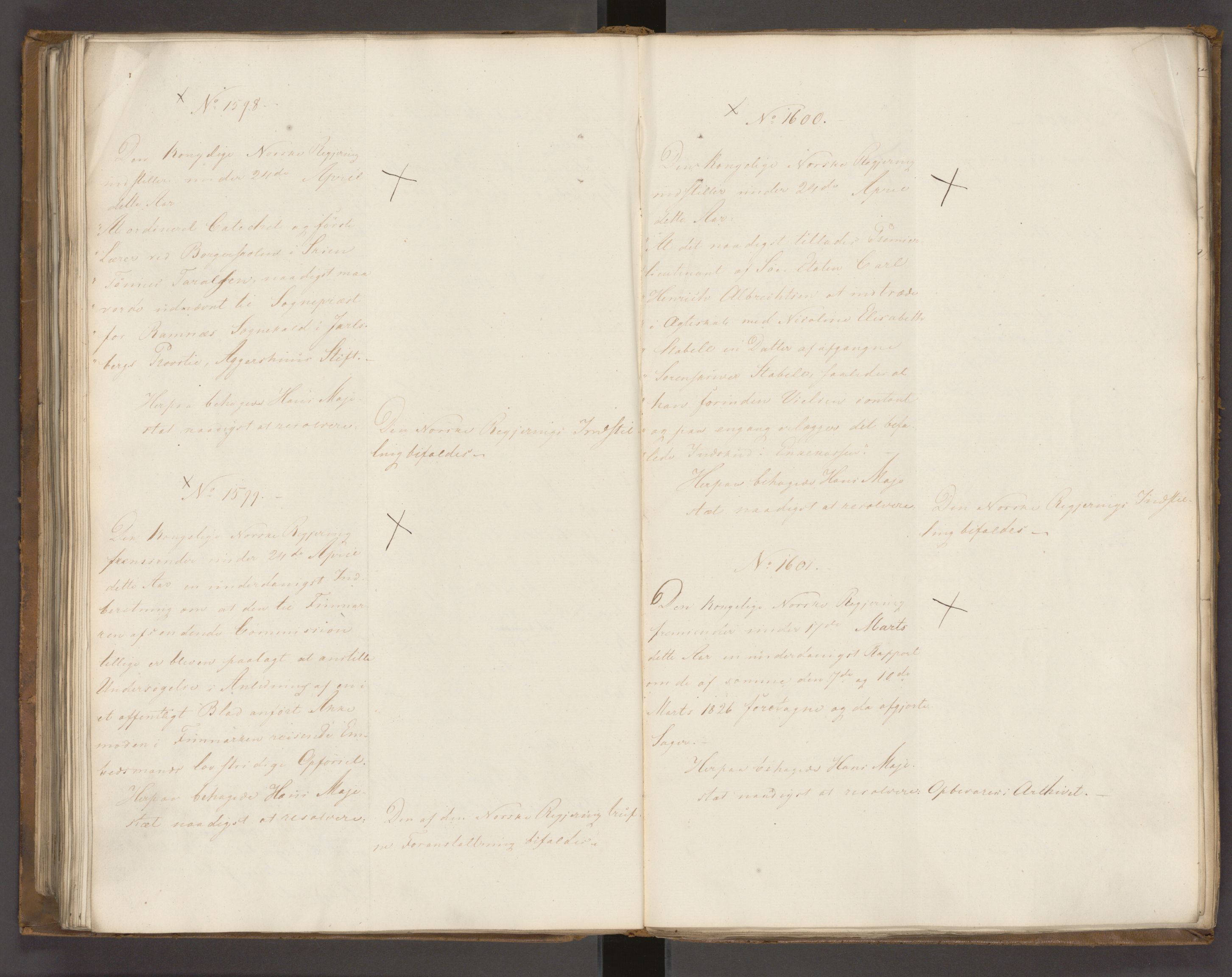 Statsrådssekretariatet, AV/RA-S-1001/A/Ab/L0022: Kgl. res. nr. 1210-1721, 1. halvår, 1826