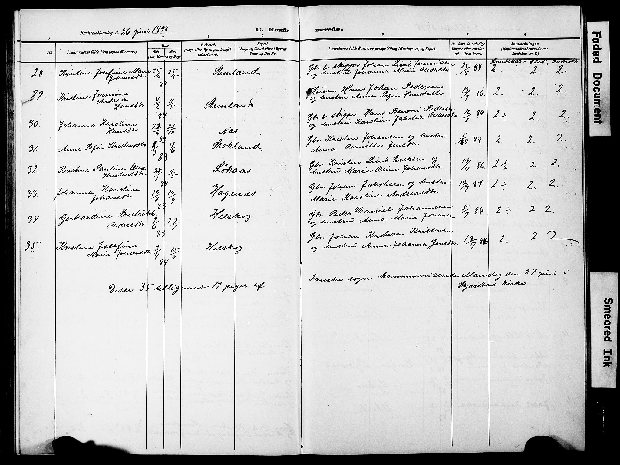 Ministerialprotokoller, klokkerbøker og fødselsregistre - Nordland, AV/SAT-A-1459/852/L0755: Klokkerbok nr. 852C06, 1895-1902