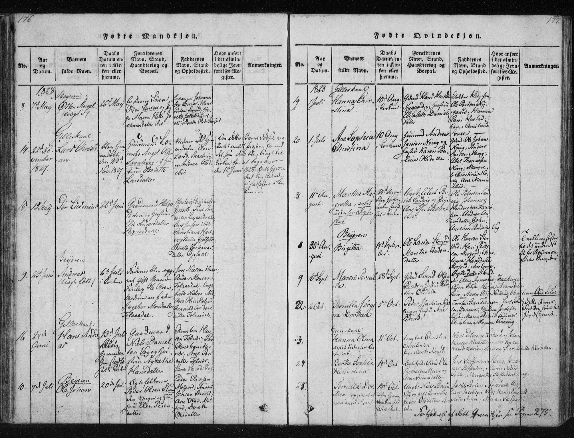 Ministerialprotokoller, klokkerbøker og fødselsregistre - Nordland, SAT/A-1459/805/L0096: Ministerialbok nr. 805A03, 1820-1837, s. 176-177