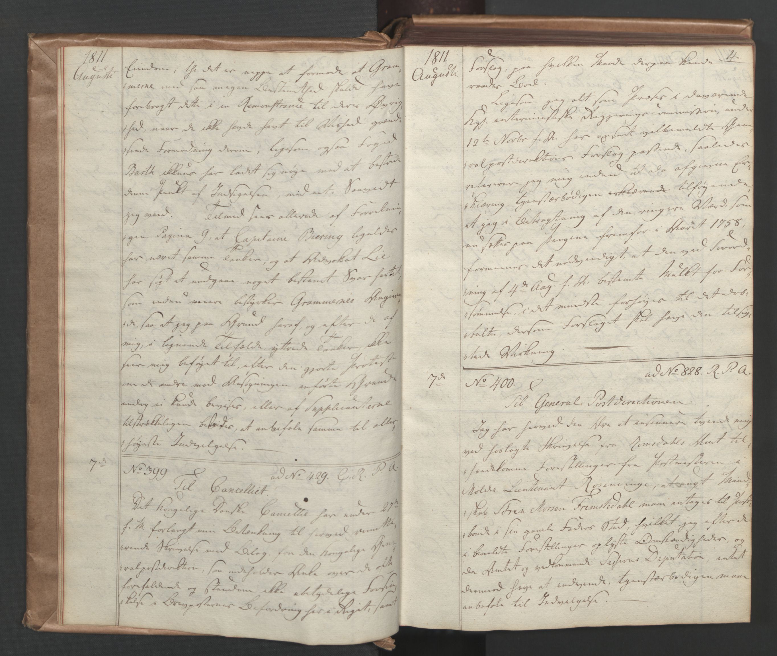 Stattholderembetet 1810-1814, 1. kontor (Kontor A), AV/RA-EA-2872/Ba/L0002: Kollegial korrespondanseprotokoll, 1811-1813, s. 6