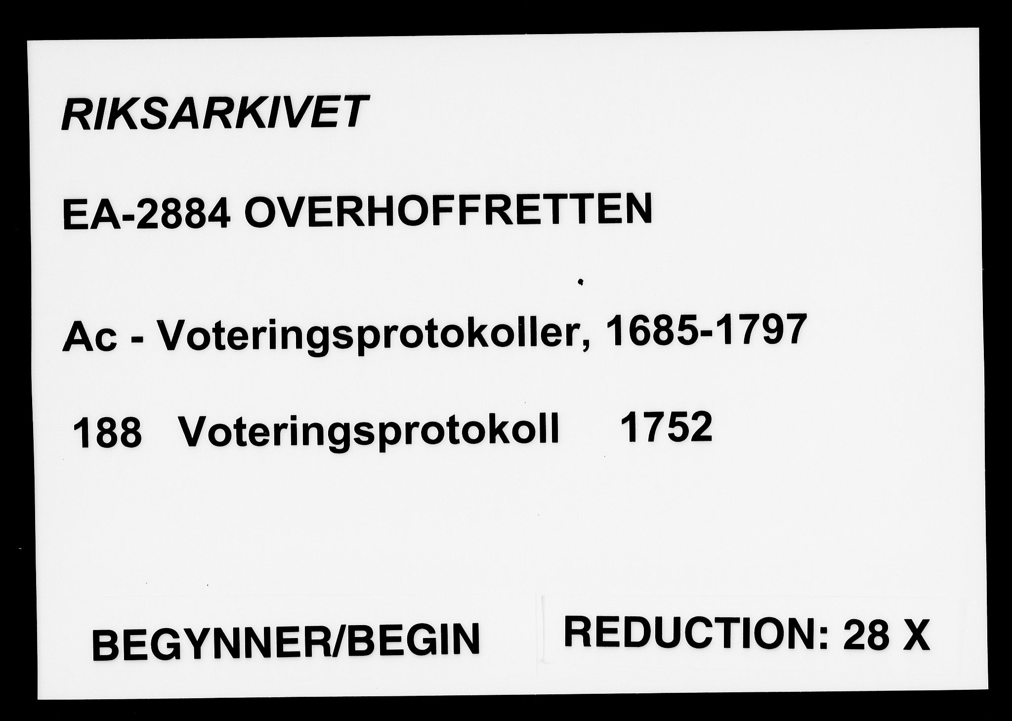 Overhoffretten 1667-1797, RA/EA-2884/Ac/L0188: Voteringsprotokoll, 1752