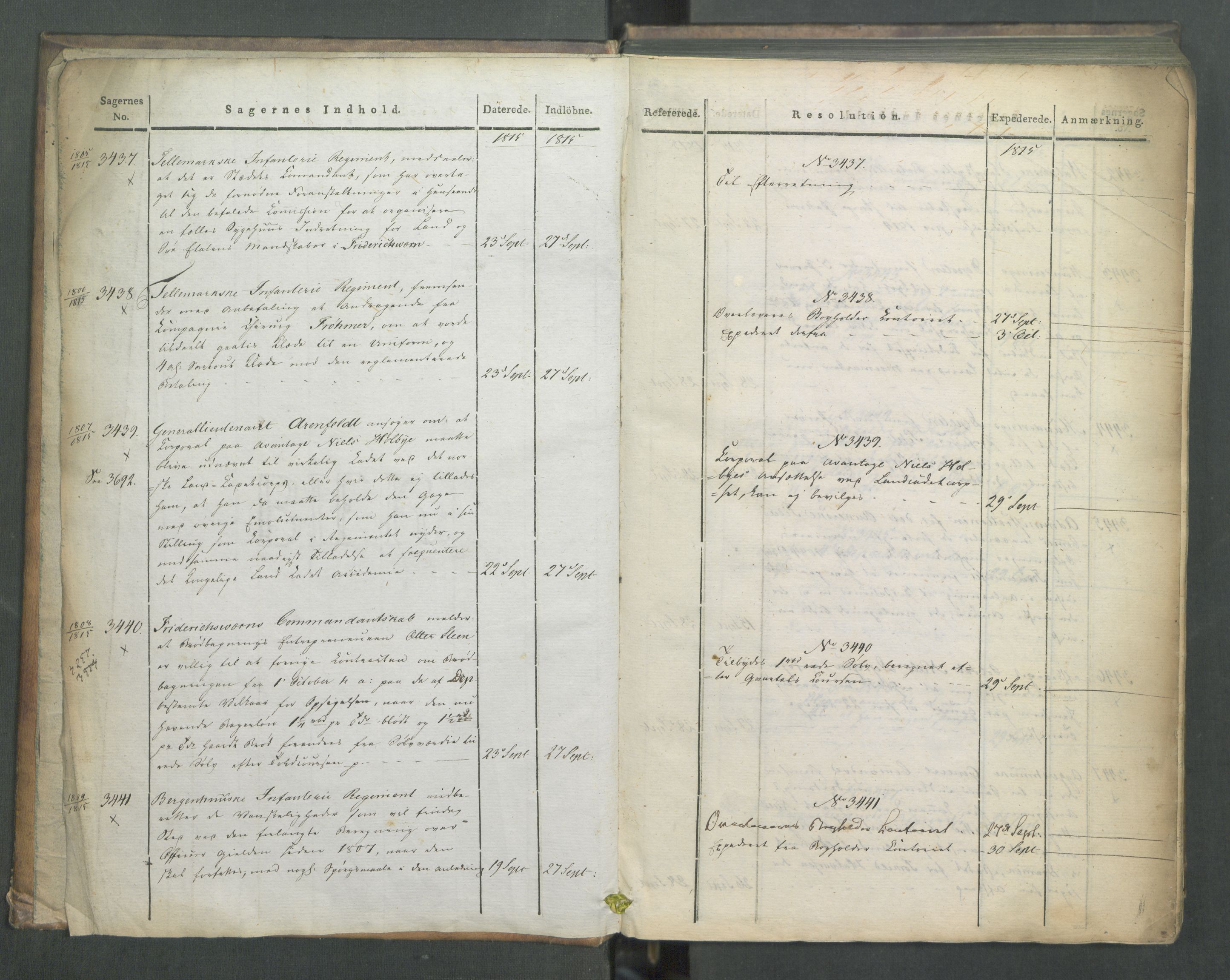 Armédepartementet, RA/RAFA-3493/C/Ca/L0006: 6. Departements Journal, 1815