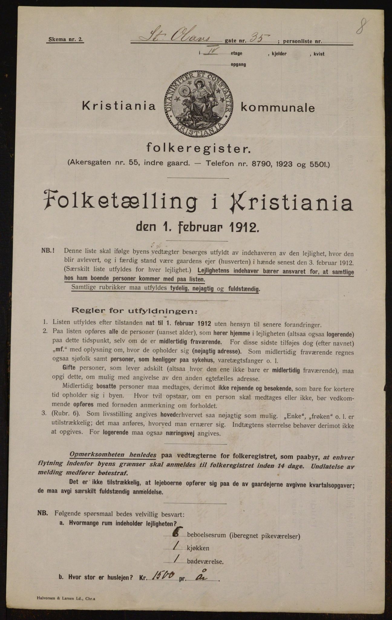 OBA, Kommunal folketelling 1.2.1912 for Kristiania, 1912, s. 88603
