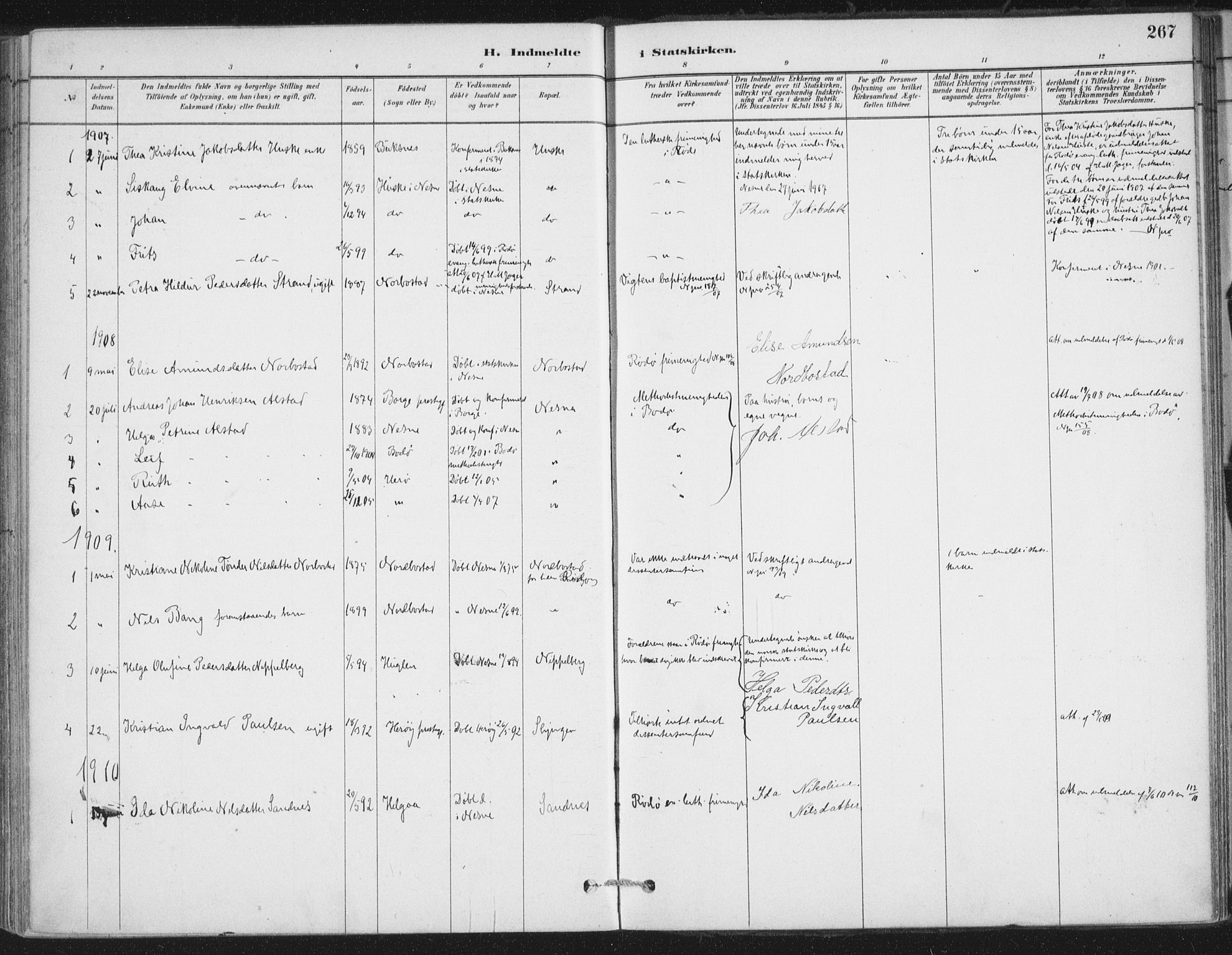 Ministerialprotokoller, klokkerbøker og fødselsregistre - Nordland, AV/SAT-A-1459/838/L0553: Ministerialbok nr. 838A11, 1880-1910, s. 267