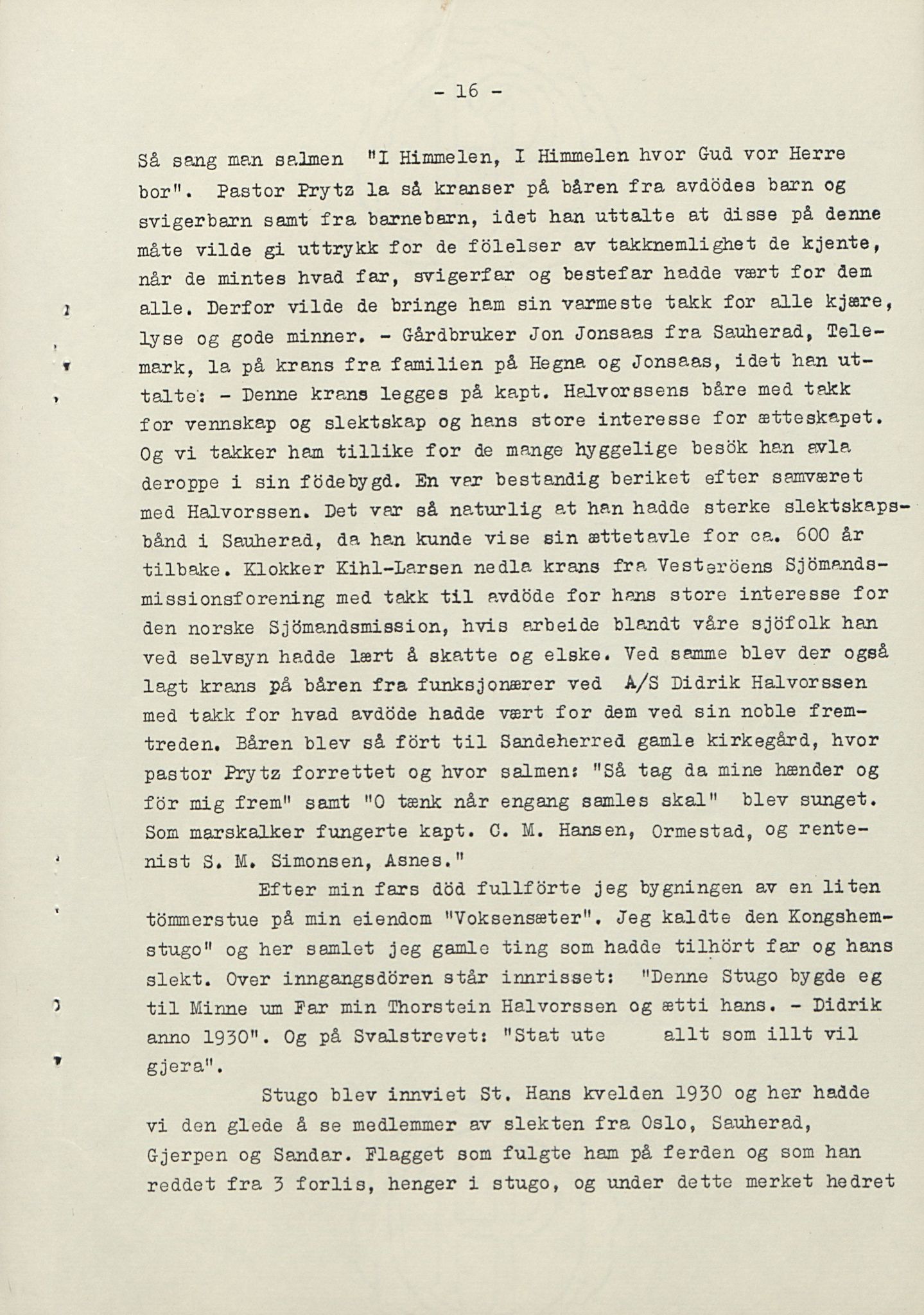 Rikard Berge, TEMU/TGM-A-1003/F/L0016/0023: 529-550 / 550 Slekt- og personalhistorie, om drikkehorn og eventuelt andre gjenstander, 1916-1926