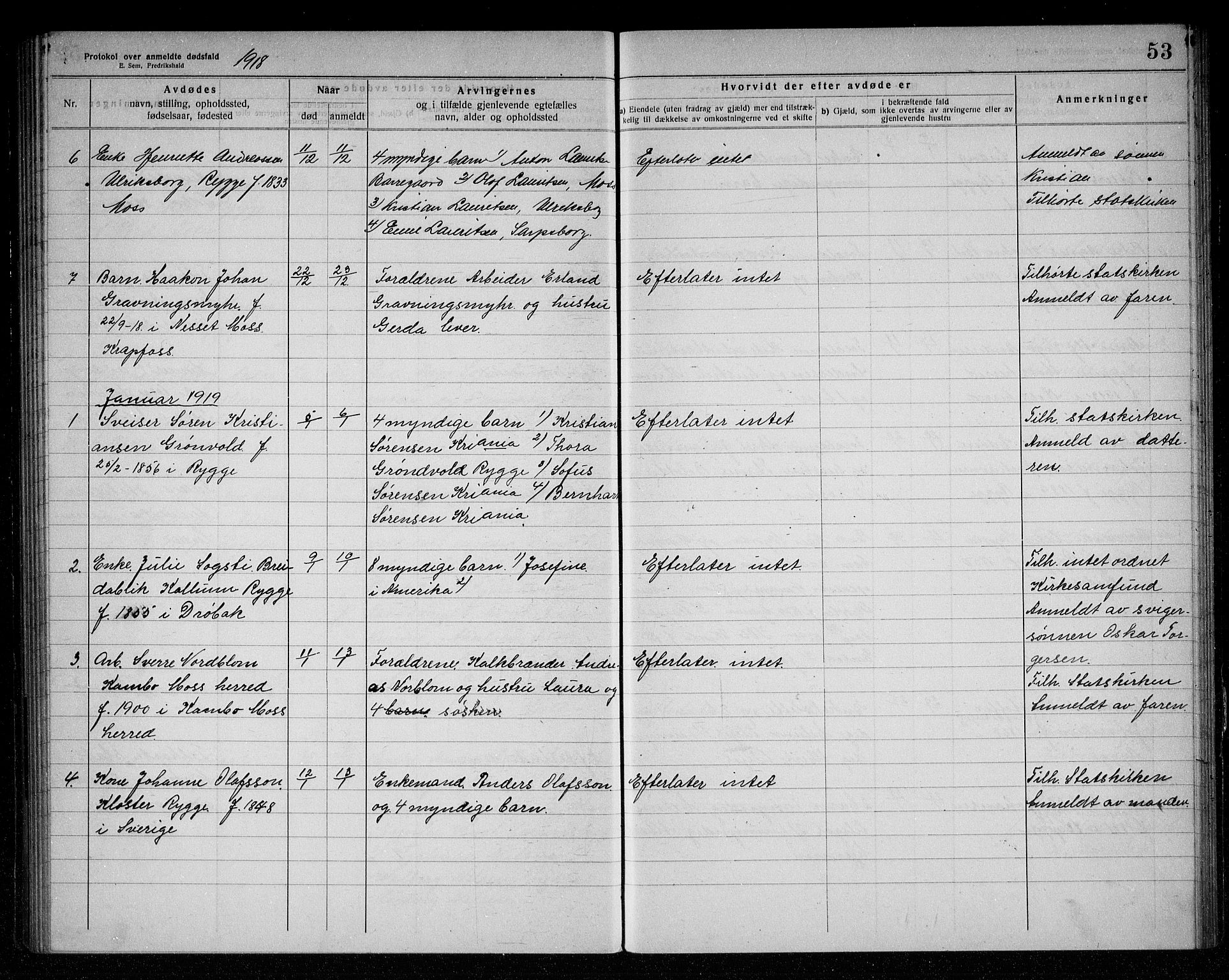 Rygge lensmannskontor, AV/SAO-A-10005/H/Ha/Haa/L0006: Dødsfallsprotokoll, 1916-1920, s. 53