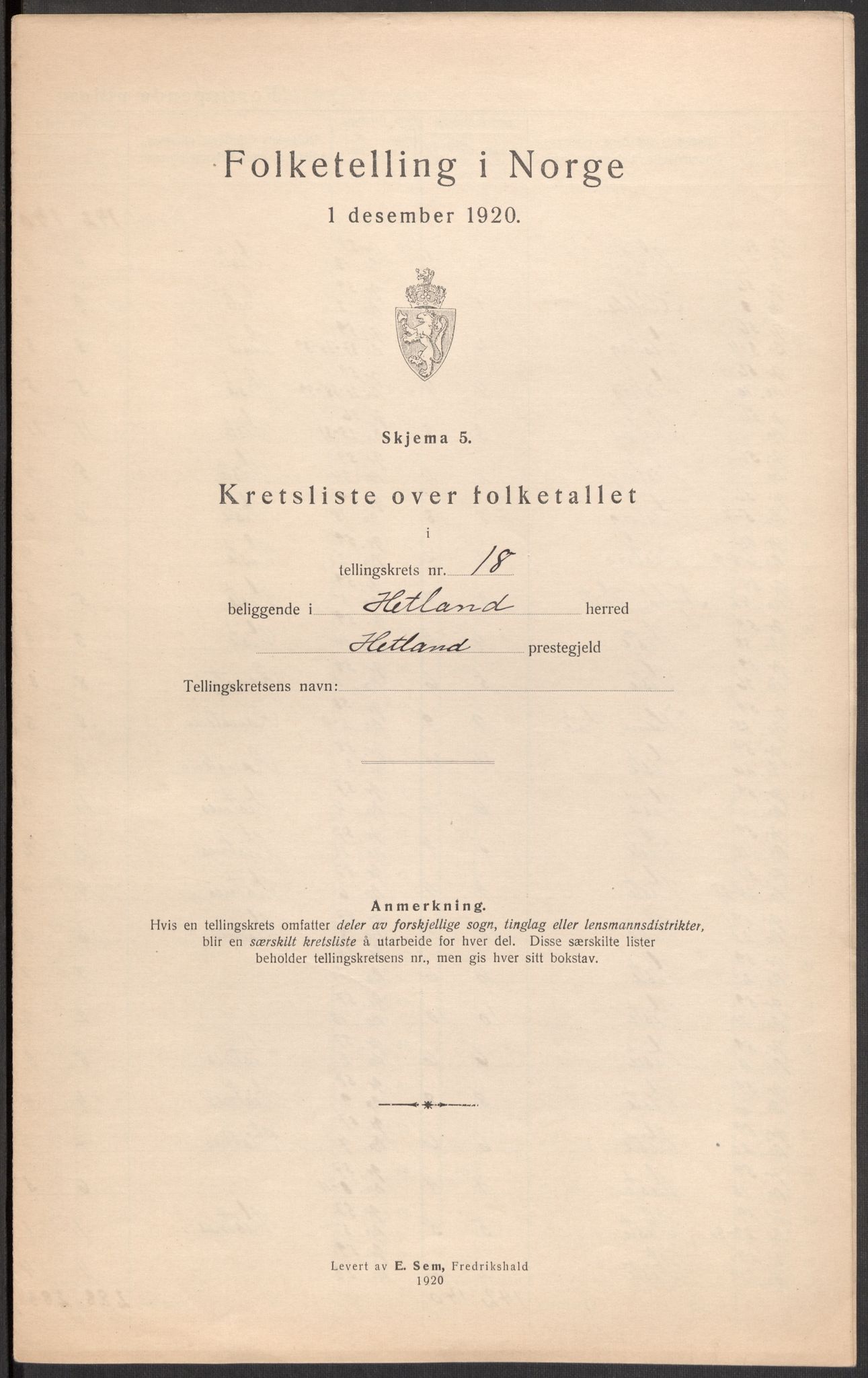 SAST, Folketelling 1920 for 1126 Hetland herred, 1920, s. 150