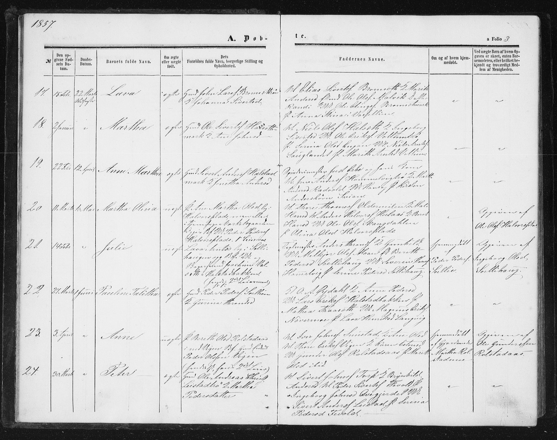 Ministerialprotokoller, klokkerbøker og fødselsregistre - Sør-Trøndelag, SAT/A-1456/616/L0408: Ministerialbok nr. 616A05, 1857-1865, s. 3