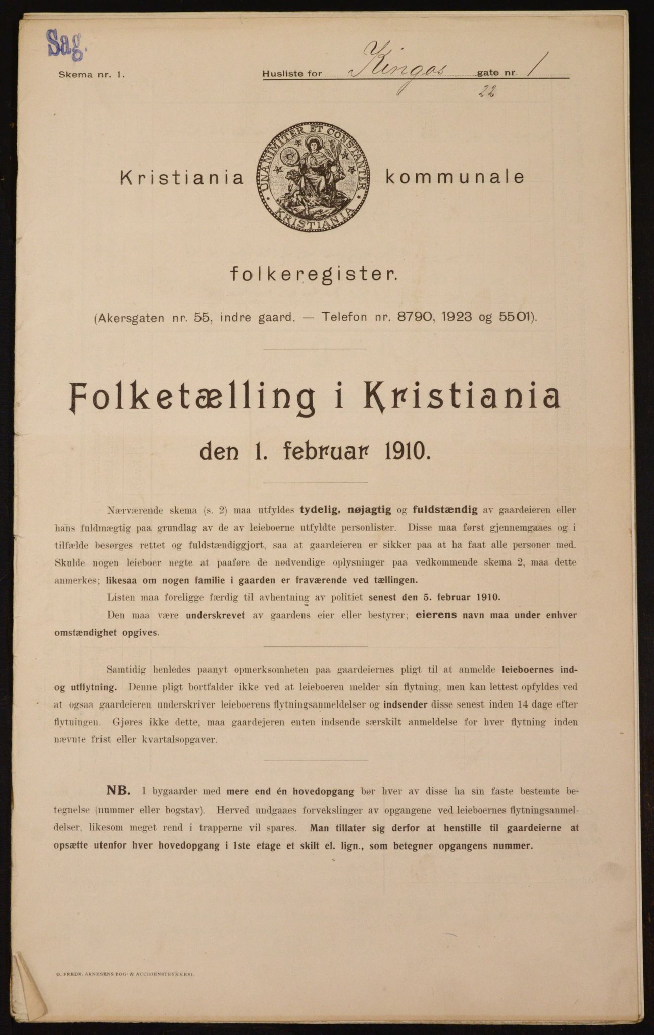 OBA, Kommunal folketelling 1.2.1910 for Kristiania, 1910, s. 47987