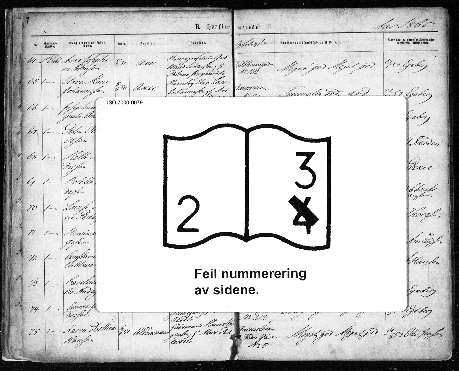 Gamle Aker prestekontor Kirkebøker, SAO/A-10617a/F/L0003: Ministerialbok nr. 3, 1865-1873, s. 7