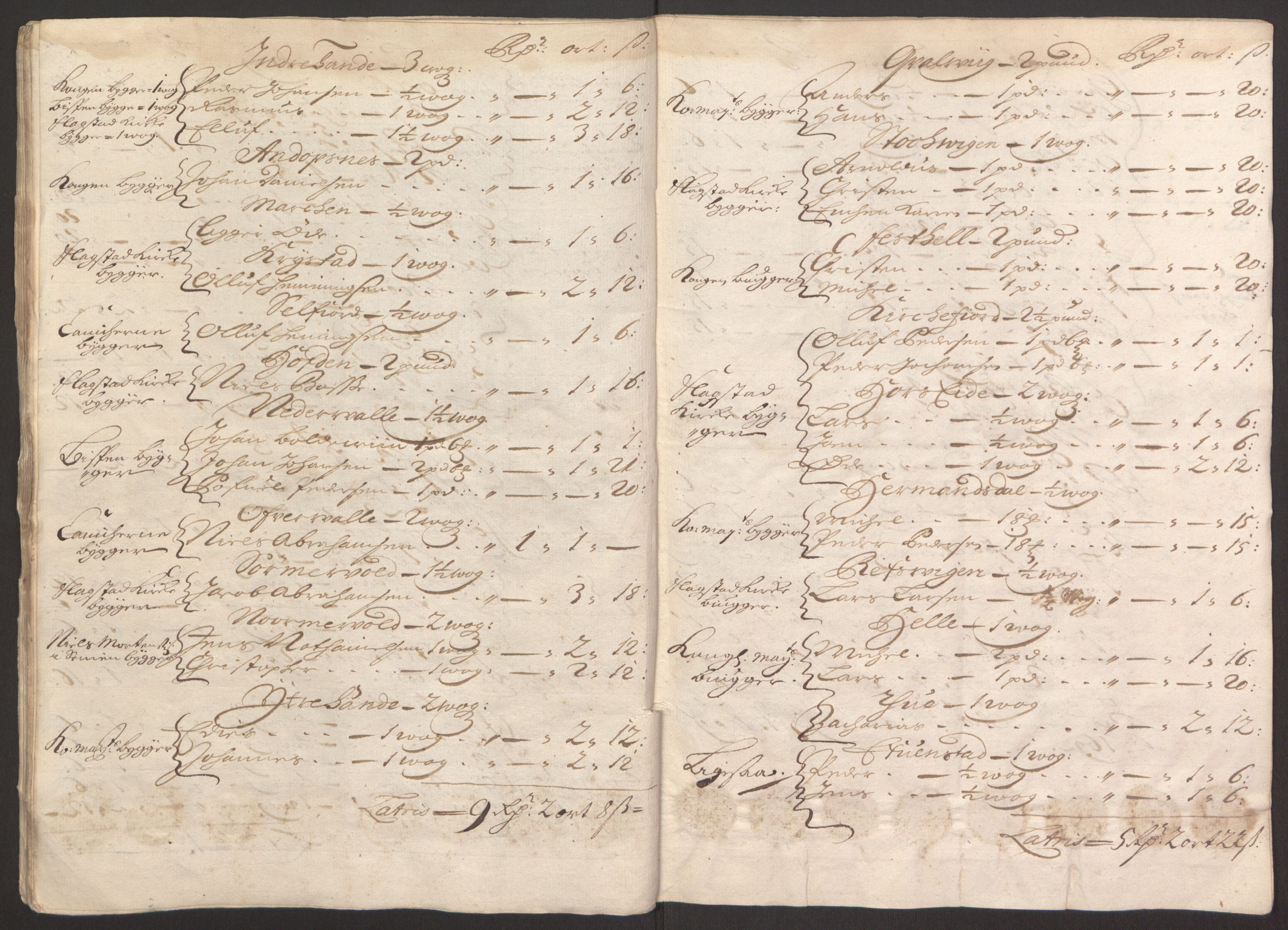 Rentekammeret inntil 1814, Reviderte regnskaper, Fogderegnskap, AV/RA-EA-4092/R67/L4675: Fogderegnskap Vesterålen, Andenes og Lofoten, 1691-1693, s. 128