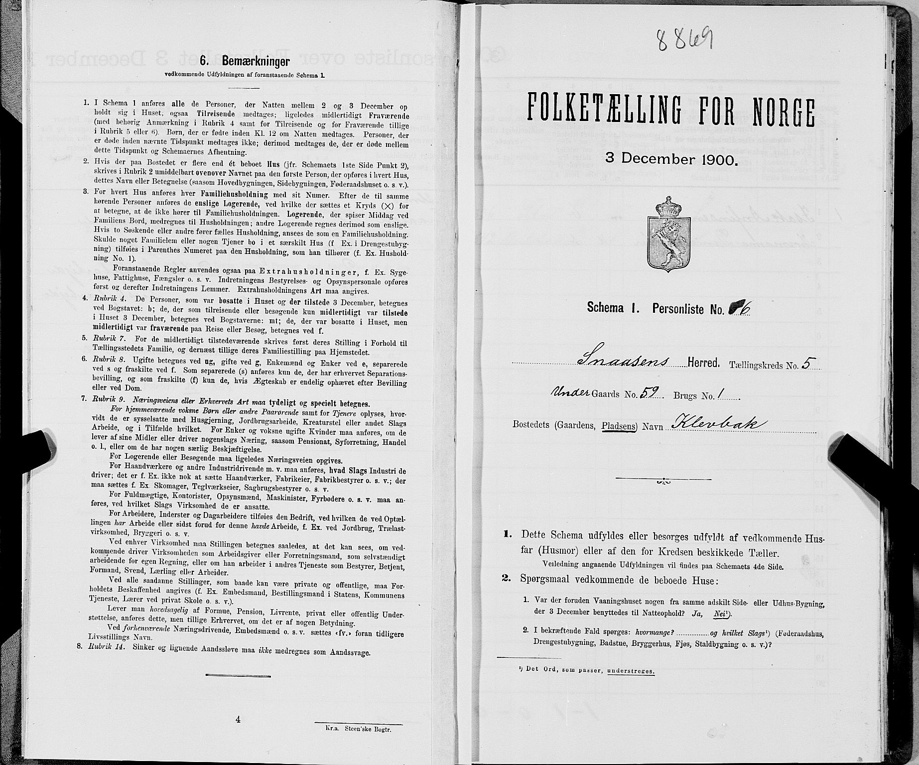 SAT, Folketelling 1900 for 1736 Snåsa herred, 1900, s. 1142
