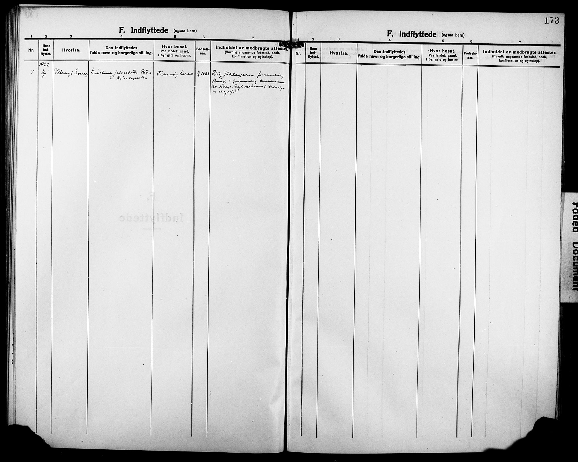 Tranøy sokneprestkontor, AV/SATØ-S-1313/I/Ia/Iab/L0006klokker: Klokkerbok nr. 6, 1919-1932, s. 173